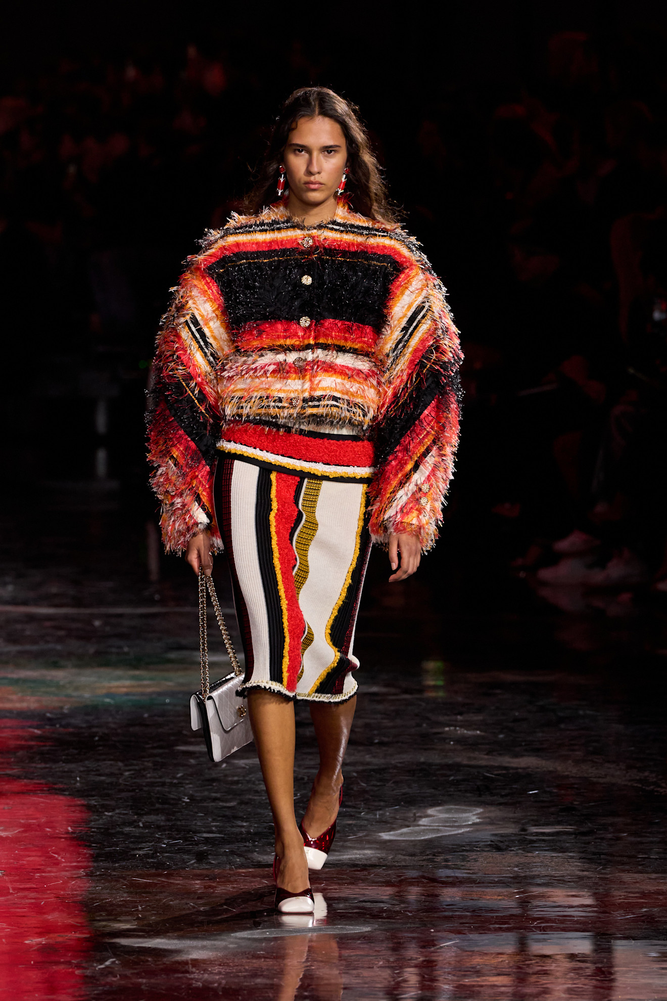 An image of the stripe fashion trend on the Chanel spring/summer 2026 runway.