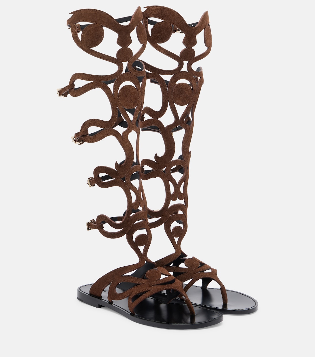 Suede Gladiator Sandals in Brown - Pucci