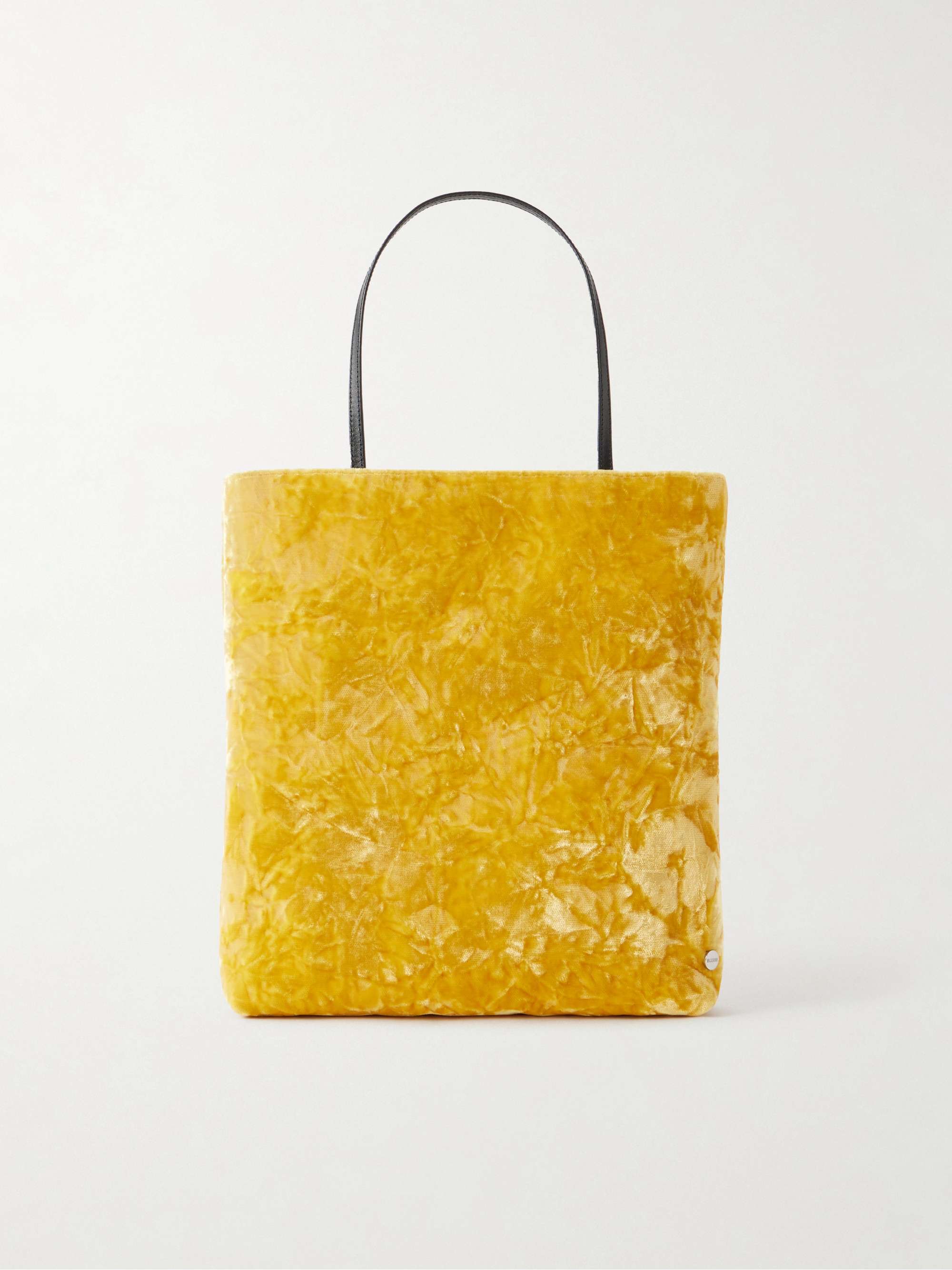 Thea Leather-Trimmed Crushed-Velvet Tote