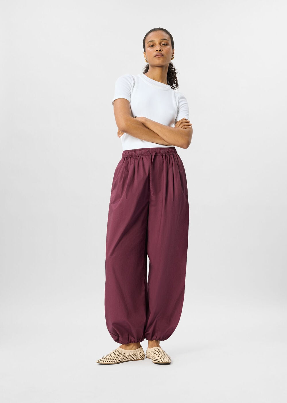 Fig Cotton Balloon Trouser