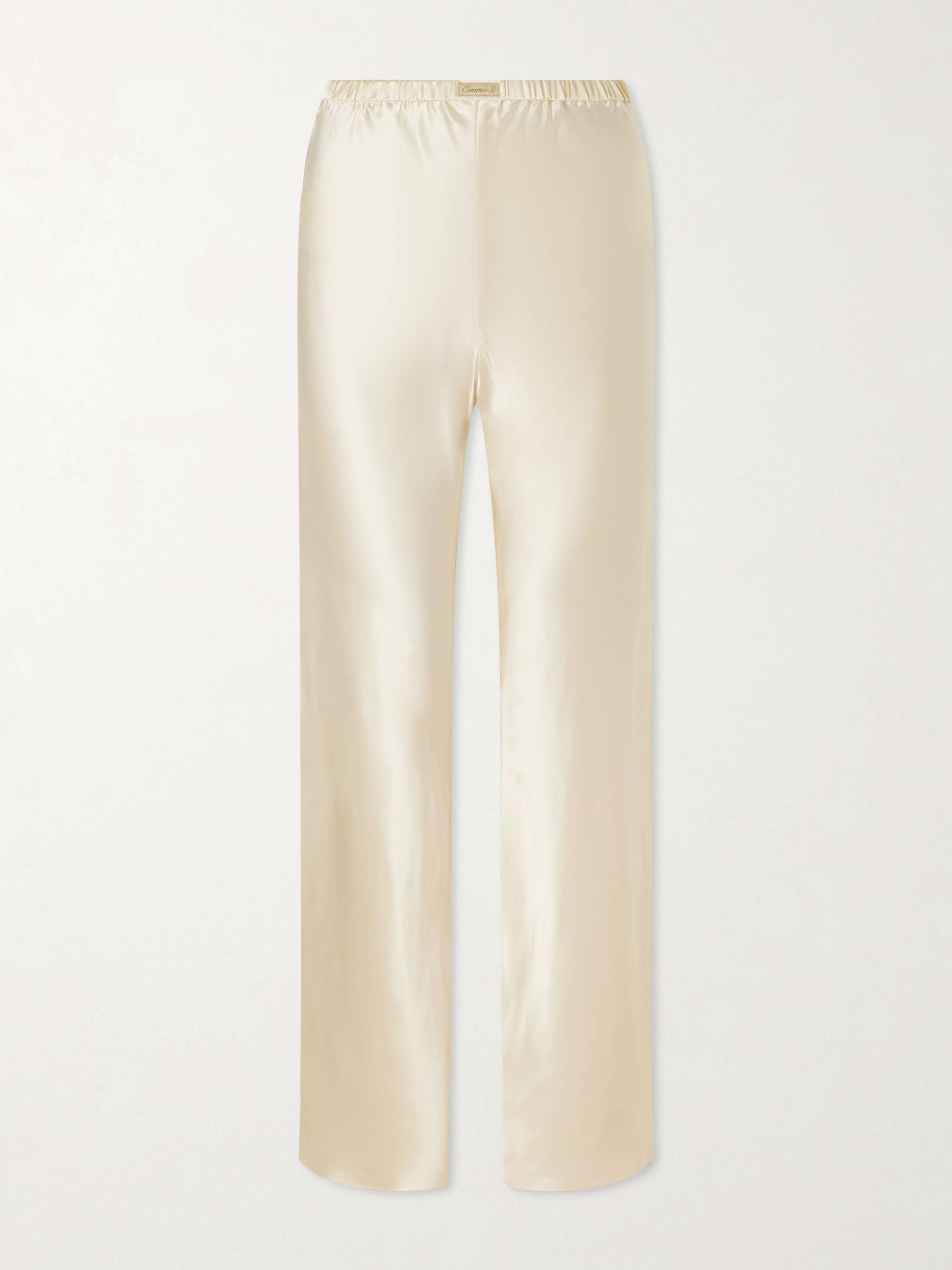 Silk-Bias Straight-Leg Pants