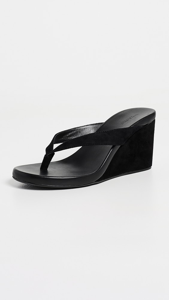 Avanti Wedge Sandals - Black Suede