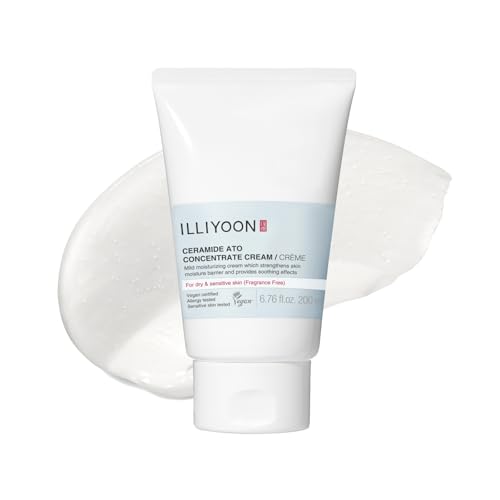Illiyoon Ceramide Ato Concentrate Cream (200ml, 6.76 Fl Oz) | Moisturizer for Dry&sensitive Skin, 100hr Hydration, Restoring Skin Barrier | Gentle for Infants and Adults | Vegan | Fragrance Free