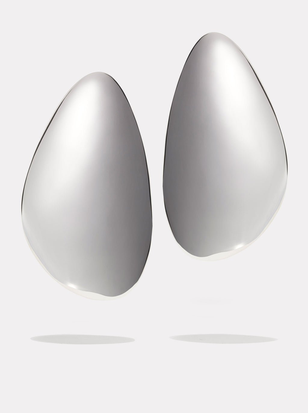 Large Sculptural Earrings Silver
