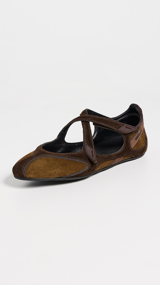 Floor 01 Suede Ballerina Flats - Brown Shades