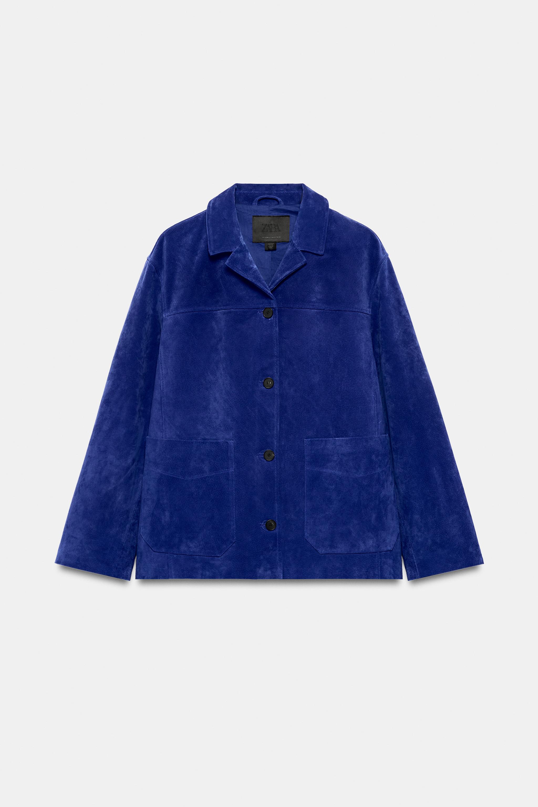 100% Leather Zw Collection Jacket - Blue - Xs