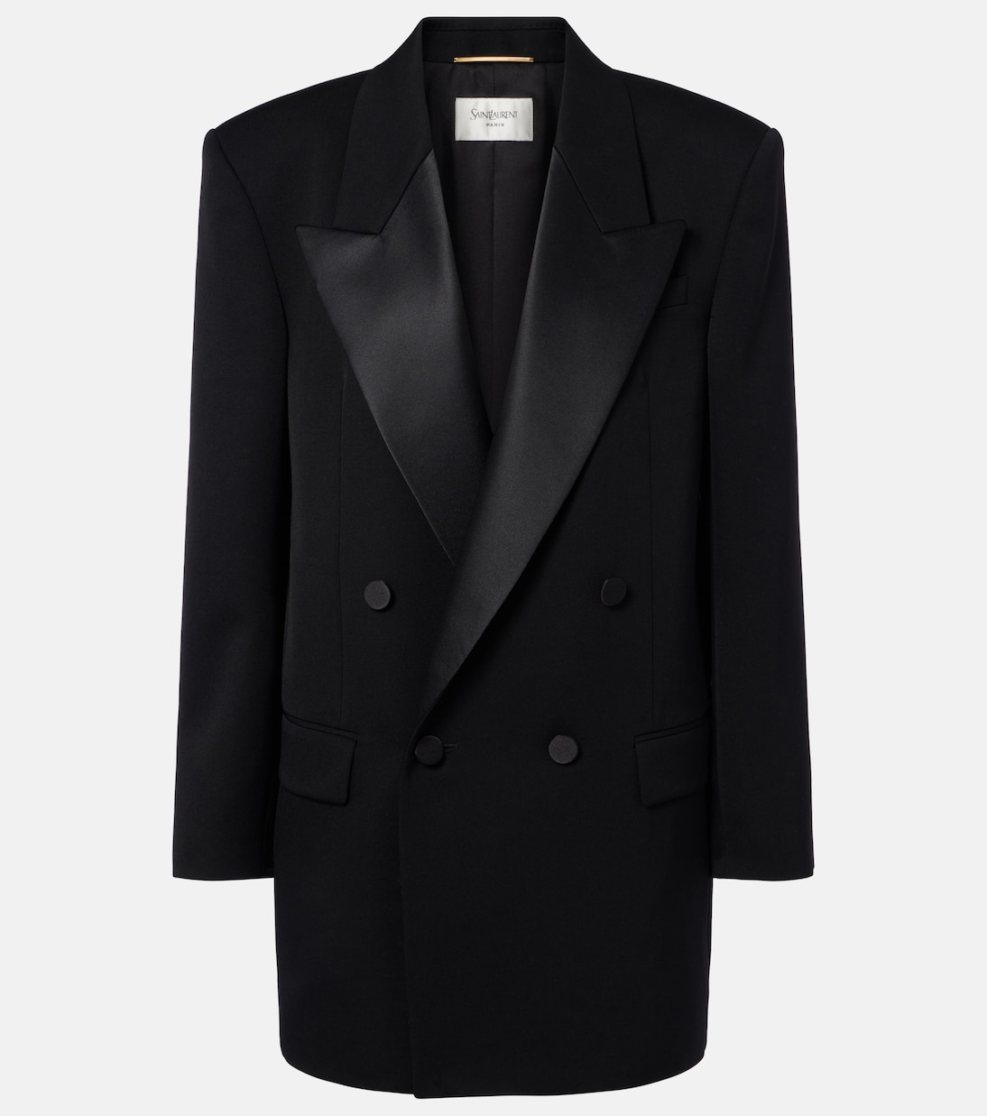 Double-Breasted Oversized Wool Blazer in Black - Saint Laurent