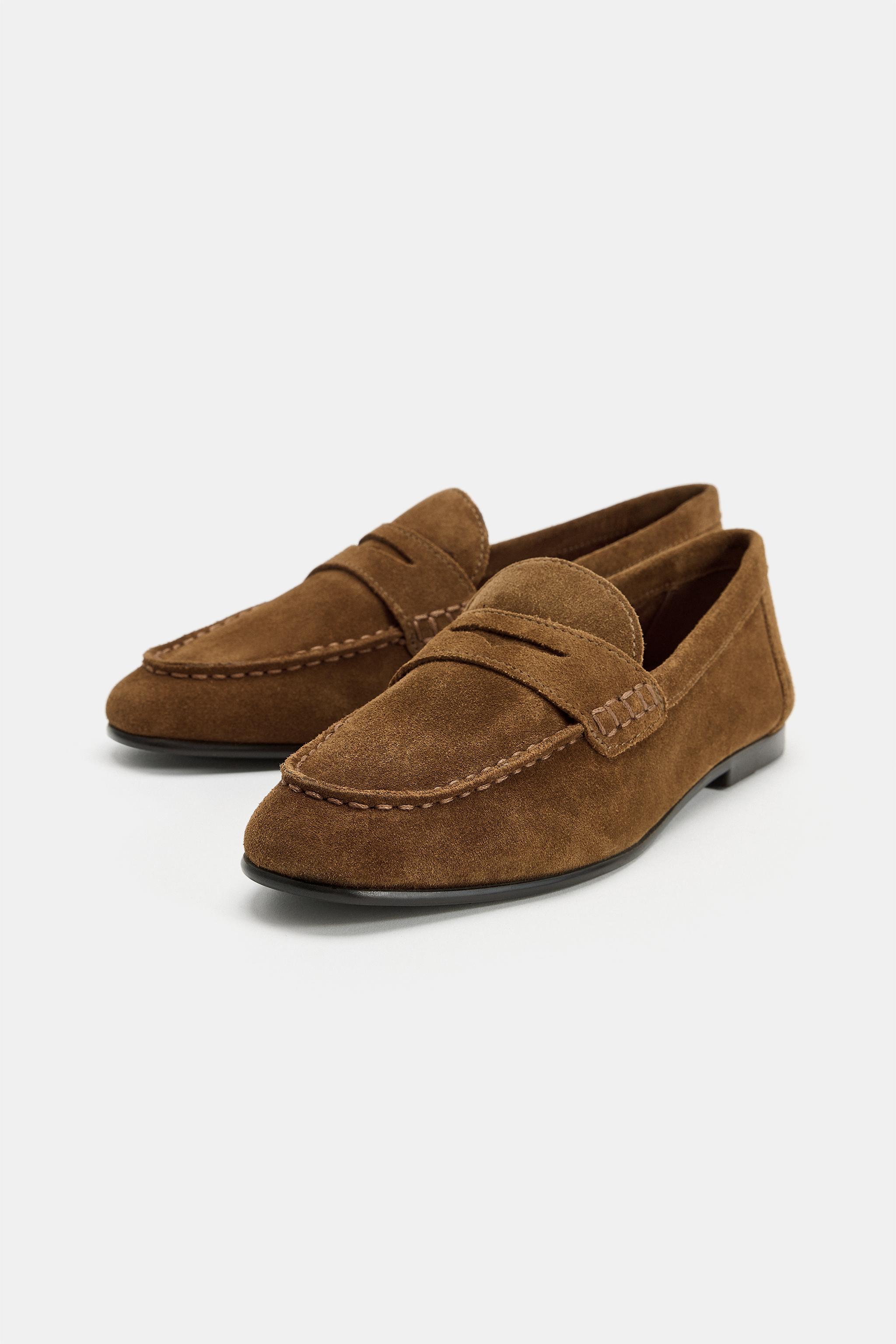 Flat Suede Loafers - Brown - 5