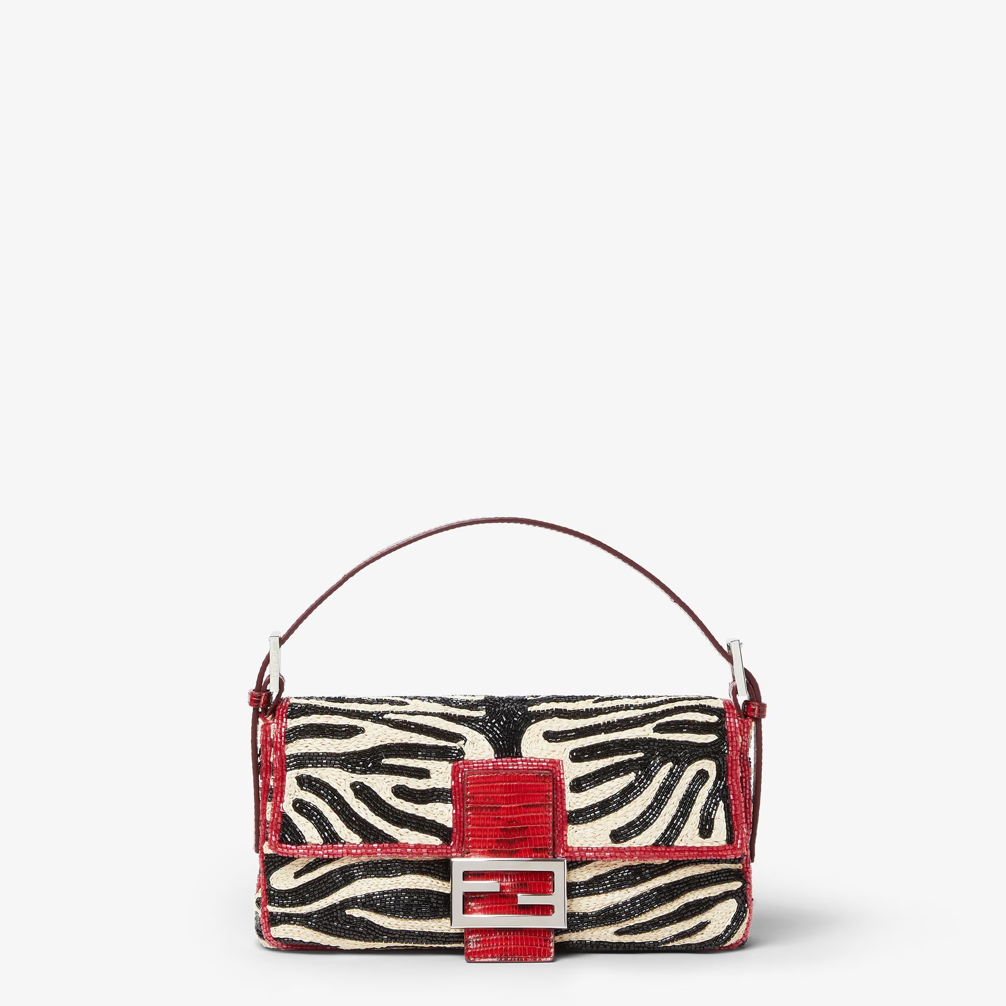 Fendi, Baguette&reg;B26424Raffia and bead Re Edition Bag