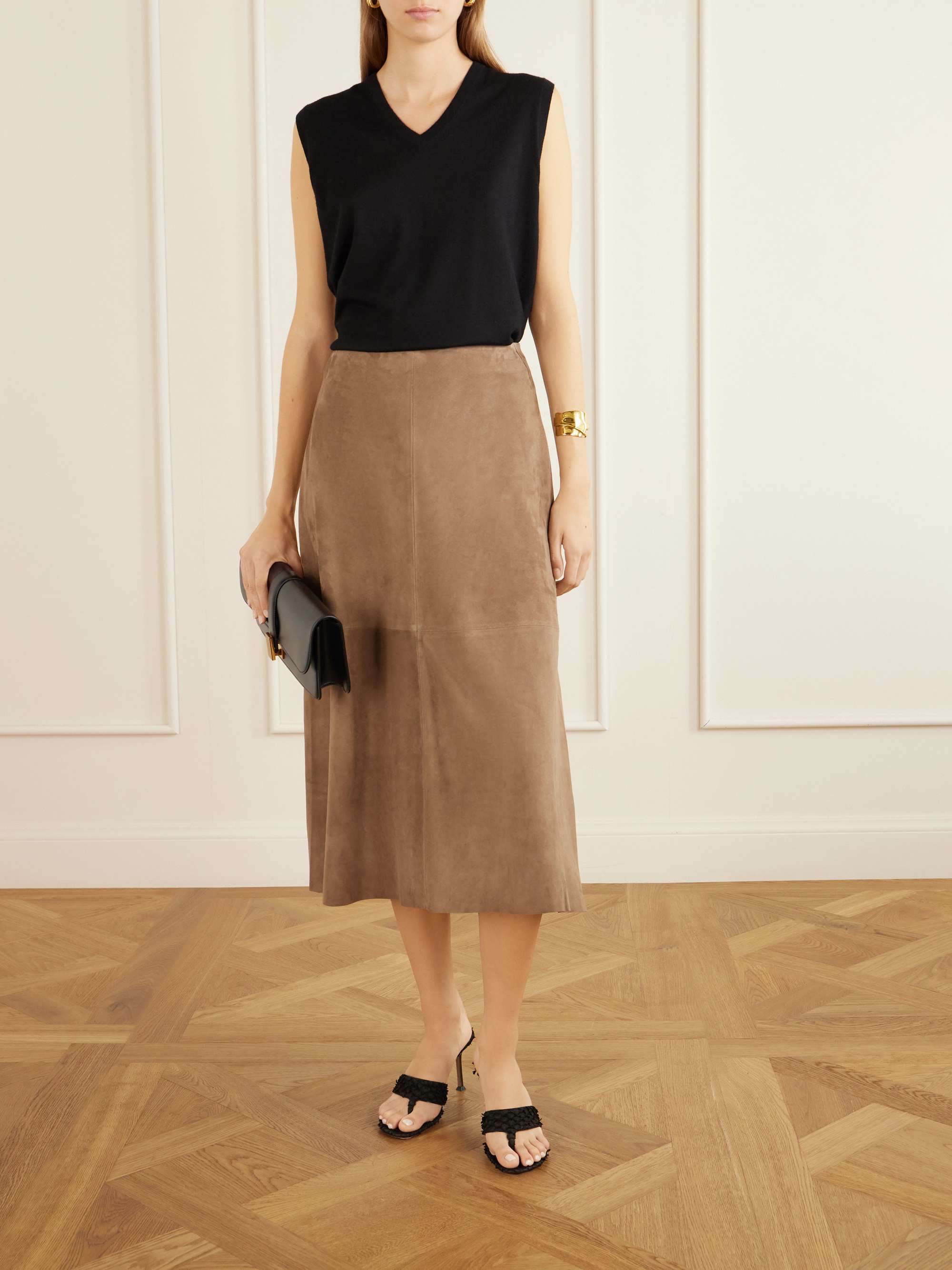 Melita Suede Midi Skirt