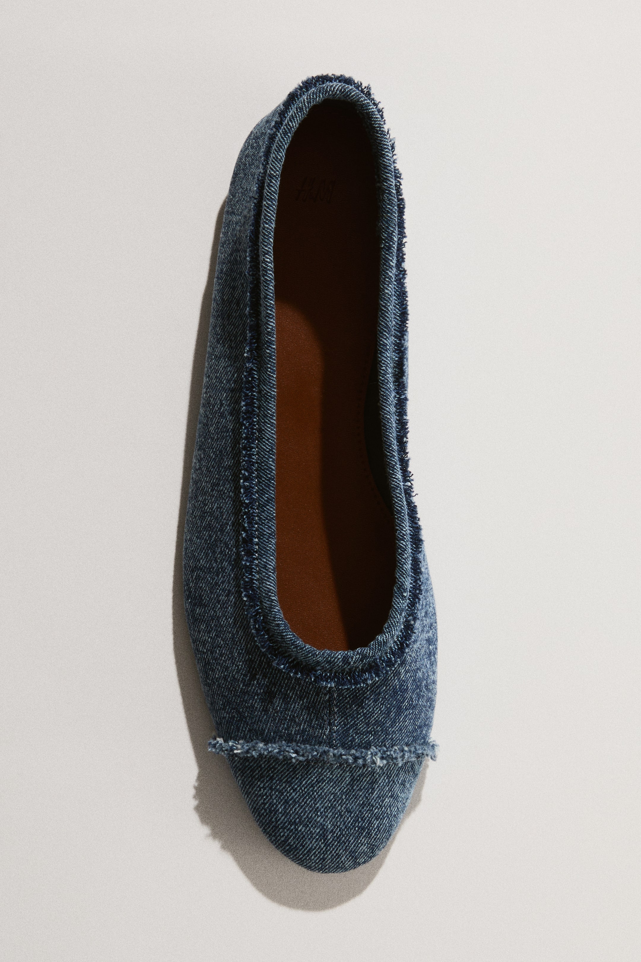 Frayed Cotton Ballet Flats
