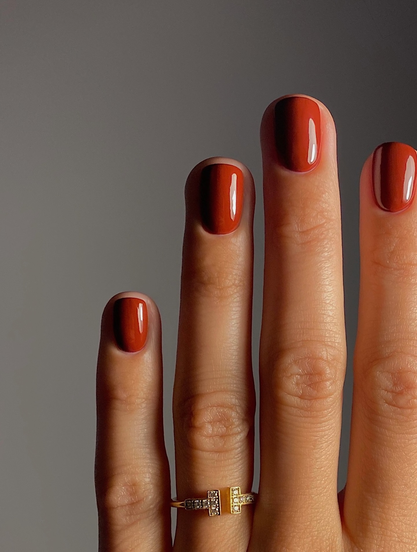 Photo of soft terracotta nails