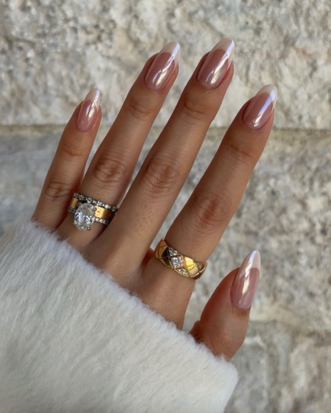 Vanilla chrome French tips.