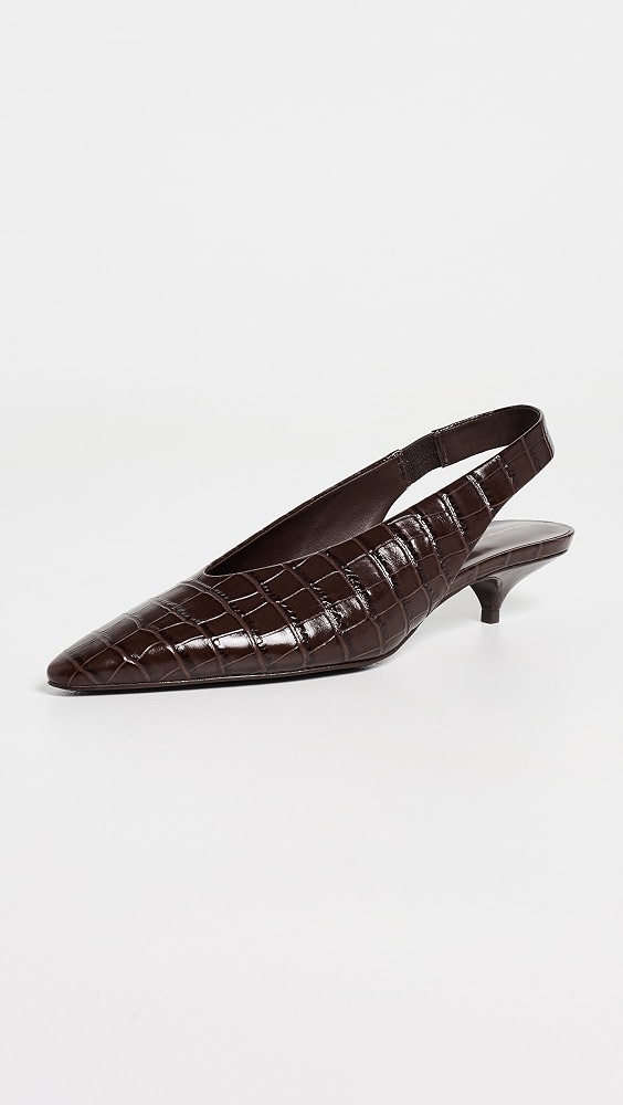 Calista Slingback Heels - Chocolate Croc