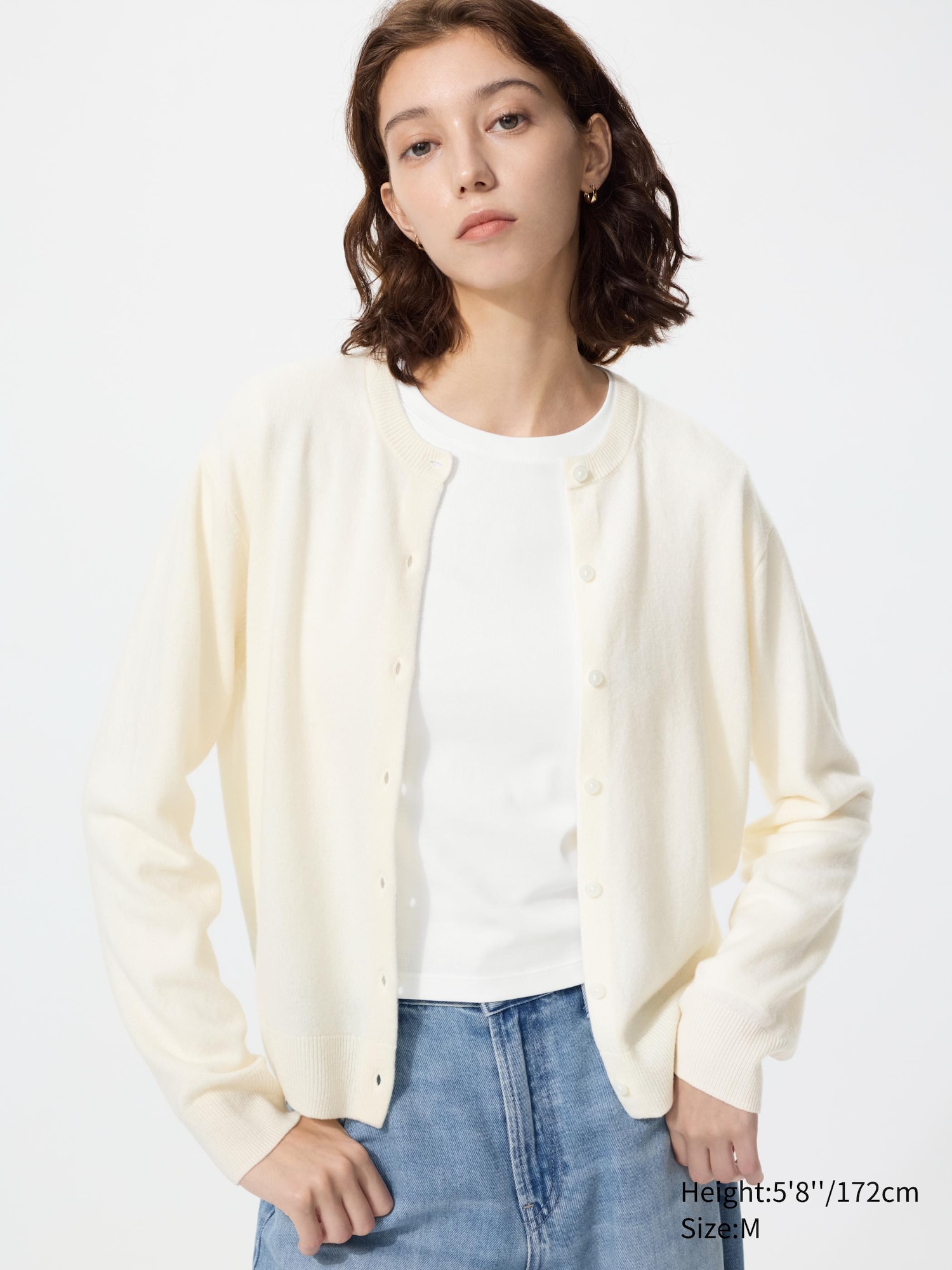 100% Cashmere Crew Neck Cardigan