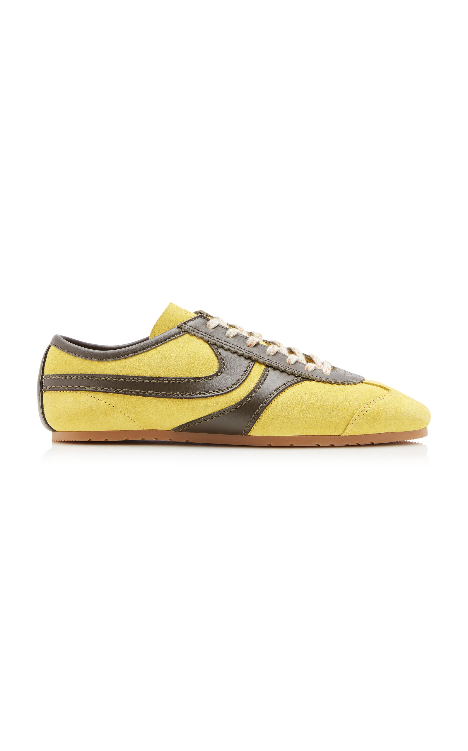 Leather-Trimmed Suede Sneakers