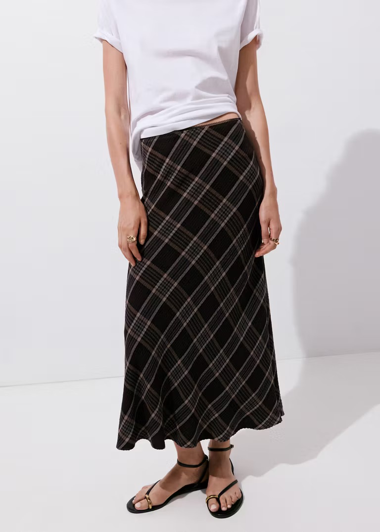 Mango, Checked midi skirt