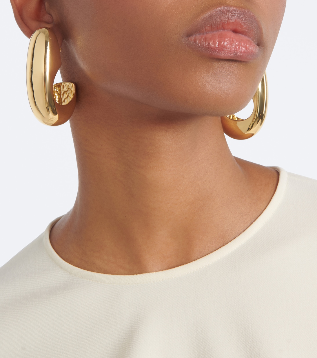 Nimah Gold-Plated Hoop Earrings in Gold - Jennifer Behr