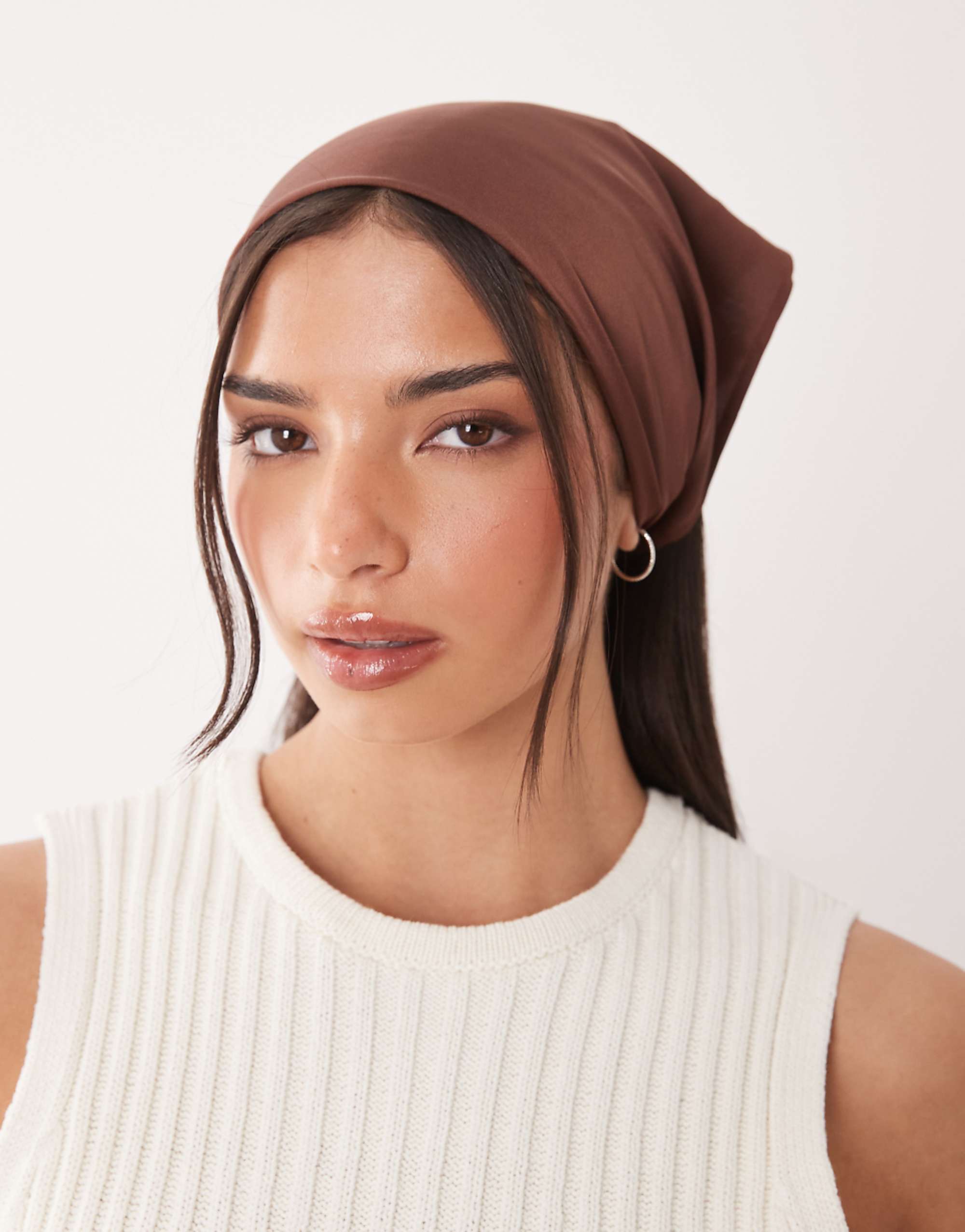 Asos Design Small Headscarf in Chocolate