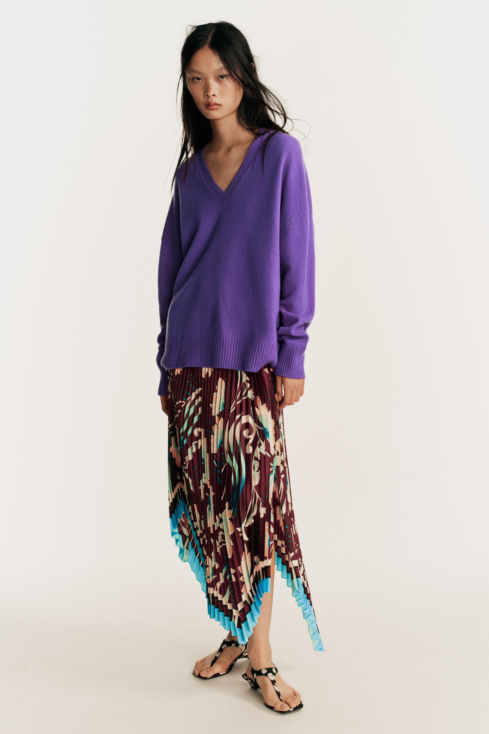 Limited Edition Printed Pleated Midi Skirt - Printed - Xs