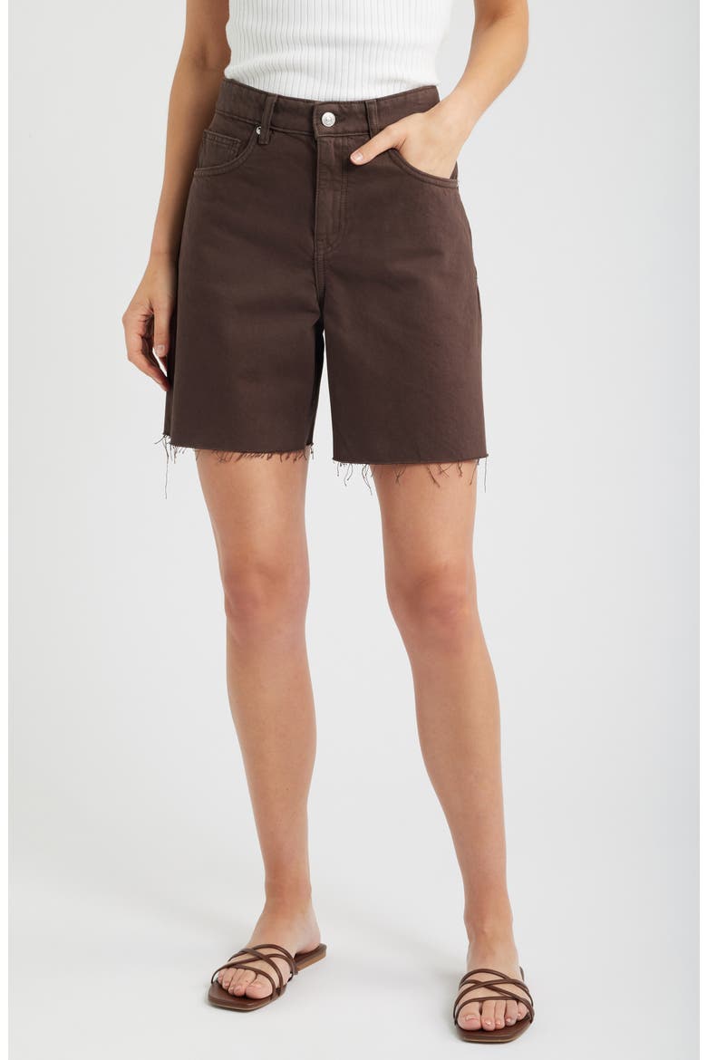 Raw Hem Denim Bermuda Shorts