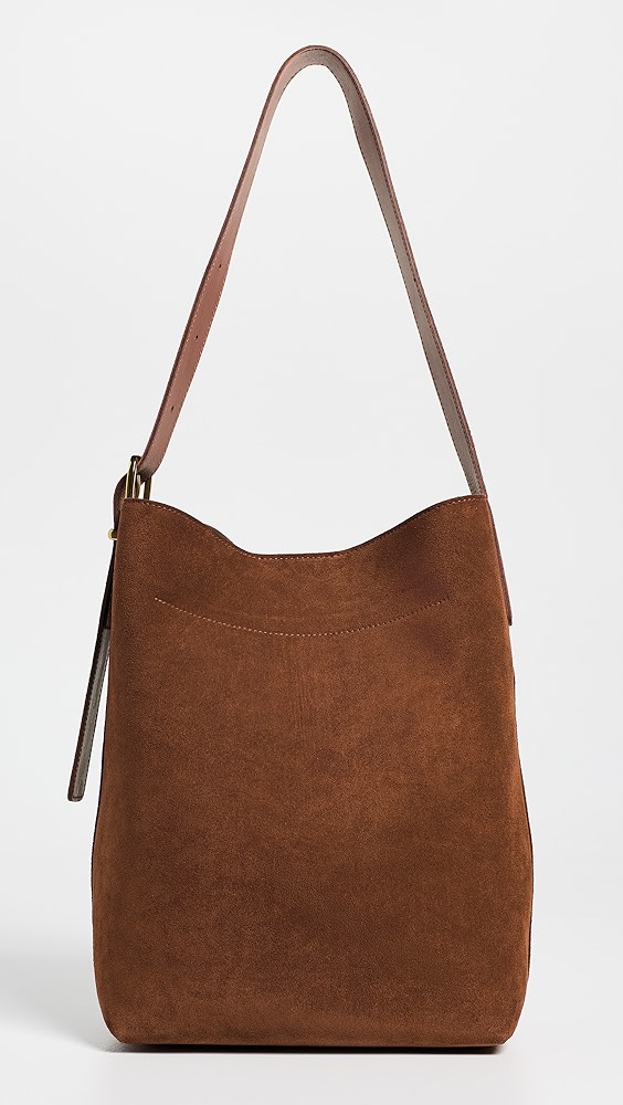 Suede Essentials Bucket Tote - Soft Mahogany