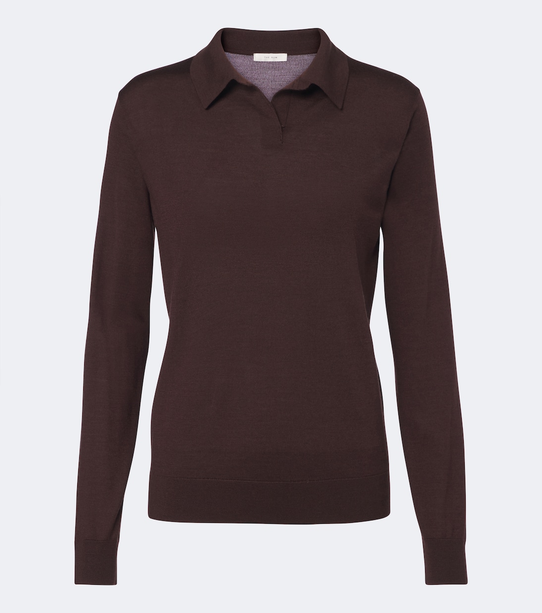 Pauli Wool and Silk Polo Sweater in Brown - the Row