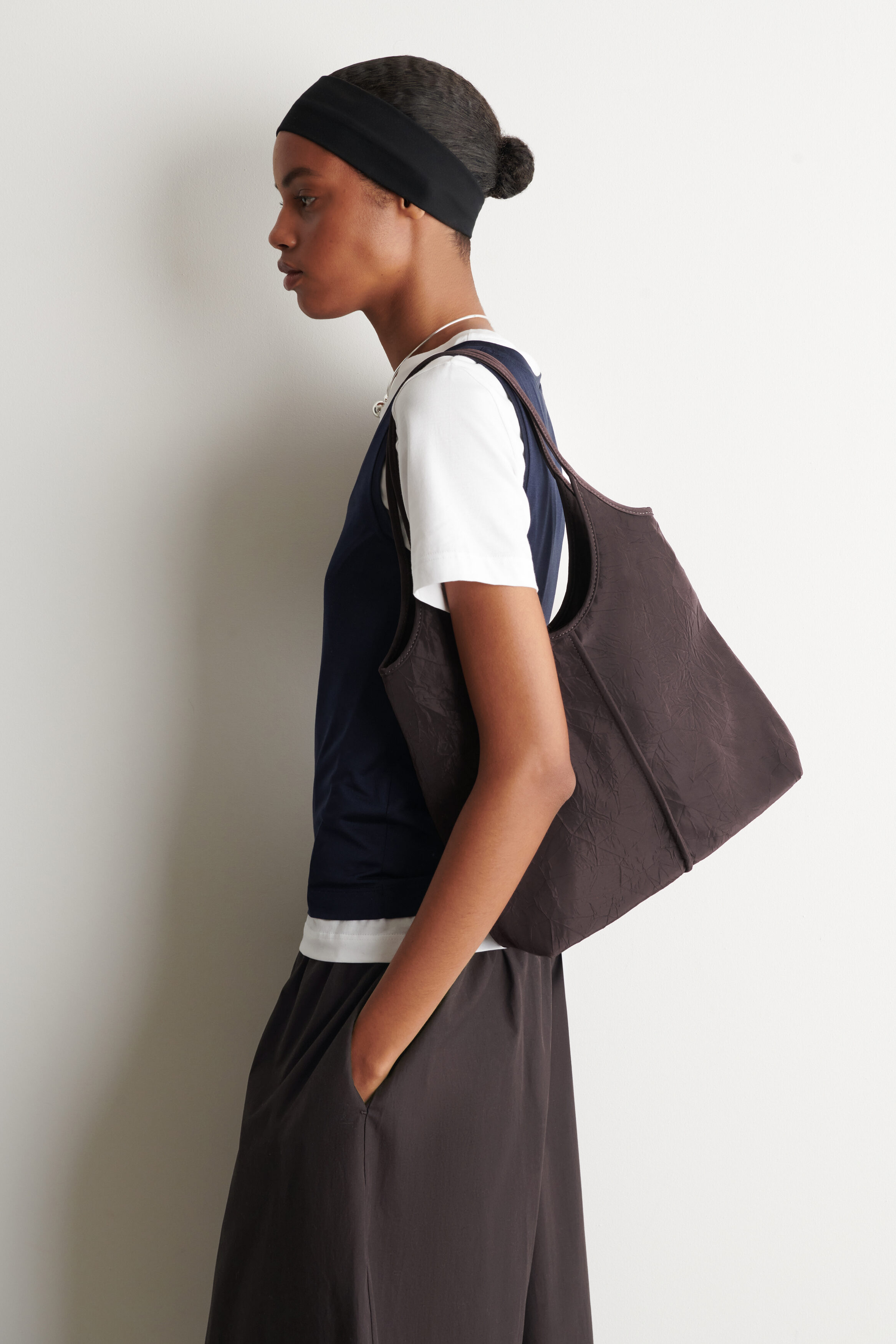 Sculpted Tote Bag - Crinkled Shell