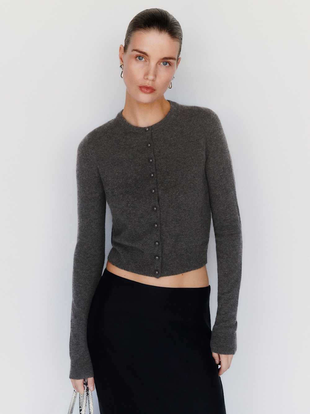 Caspia Cashmere Cropped Cardigan