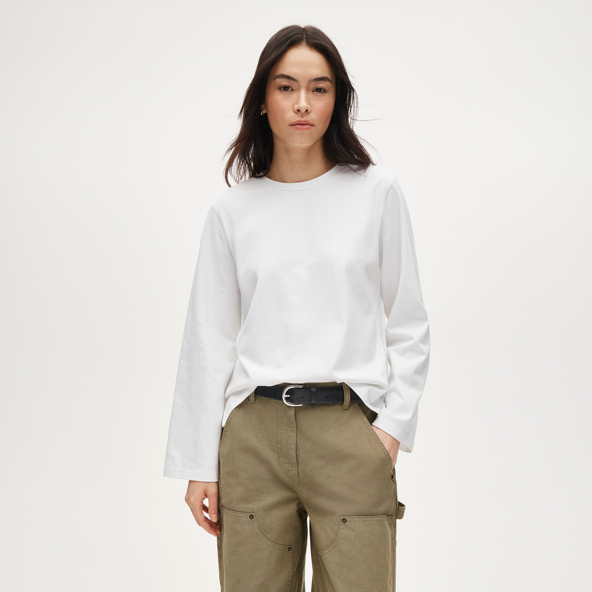 Boyfriend Jersey Relaxed Long-Sleeve T-Shirt