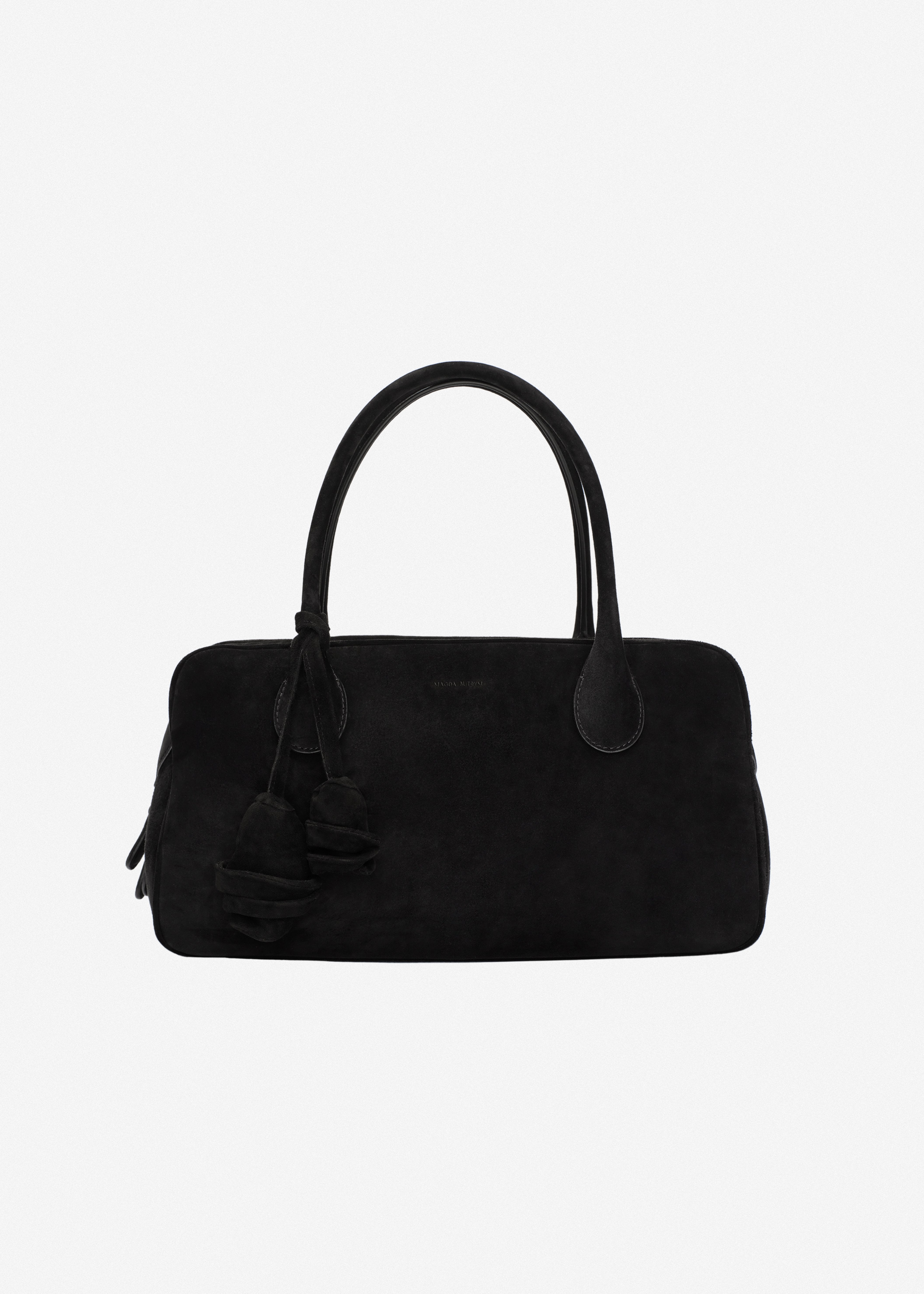 Brigitte in Black Suede With Flower Charm