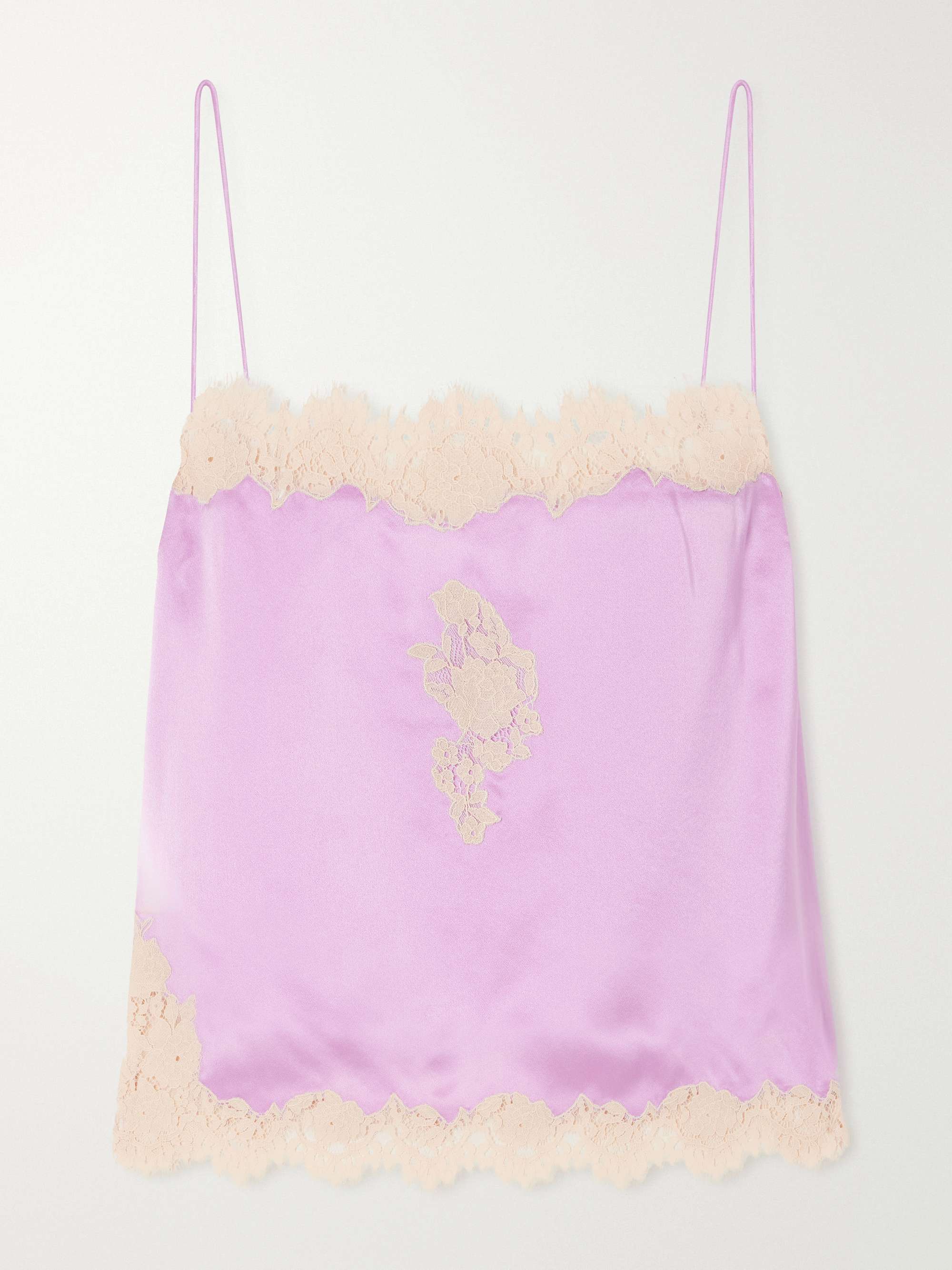 Avelaine Lace-Trimmed Silk-Satin Cami
