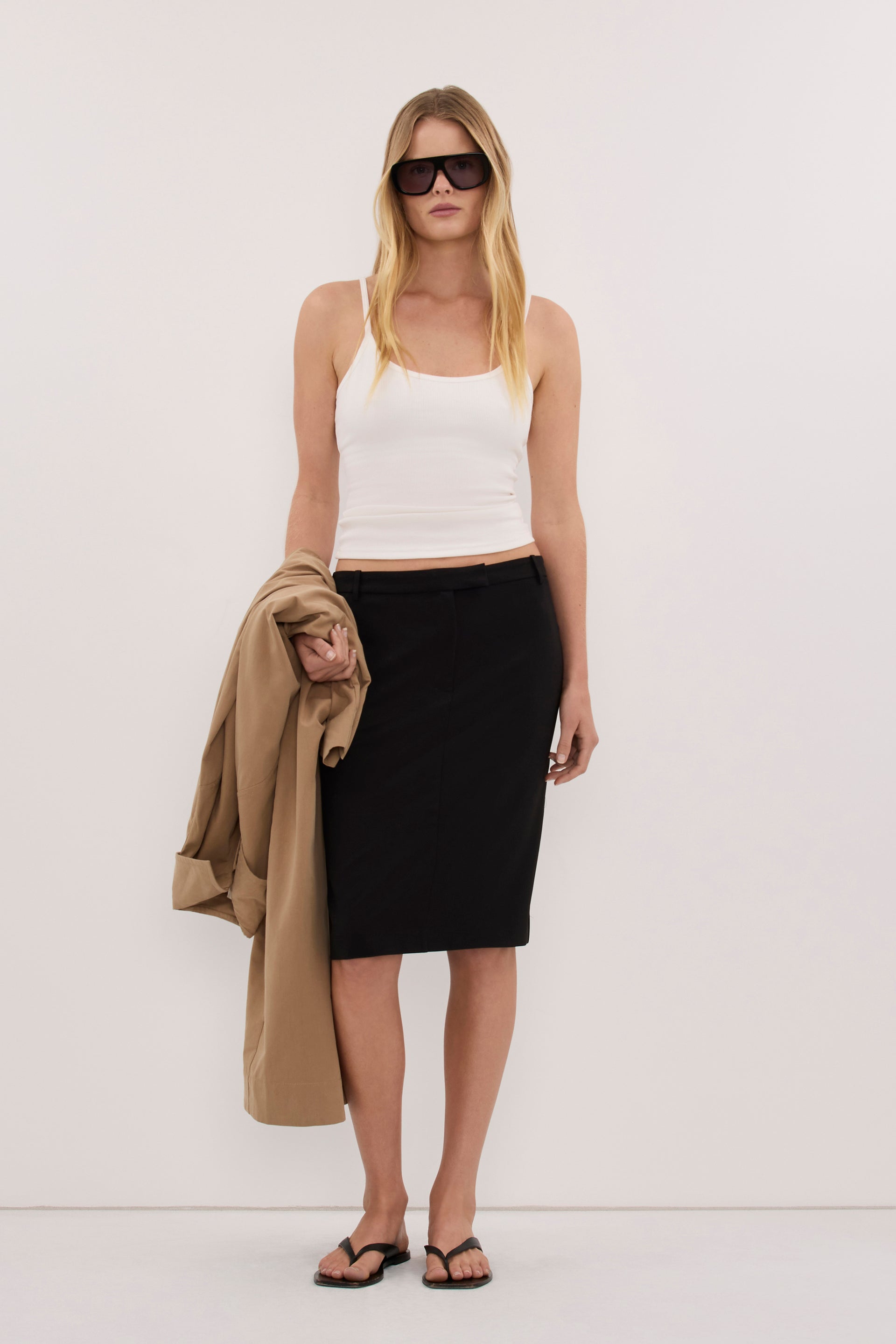 Parker Black Knee Length Skirt - 0 / Black