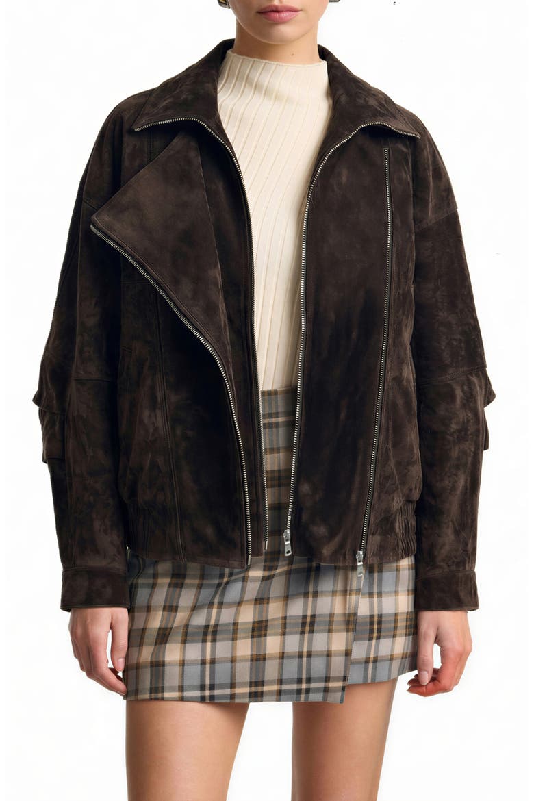 Layered Oversize Suede Jacket
