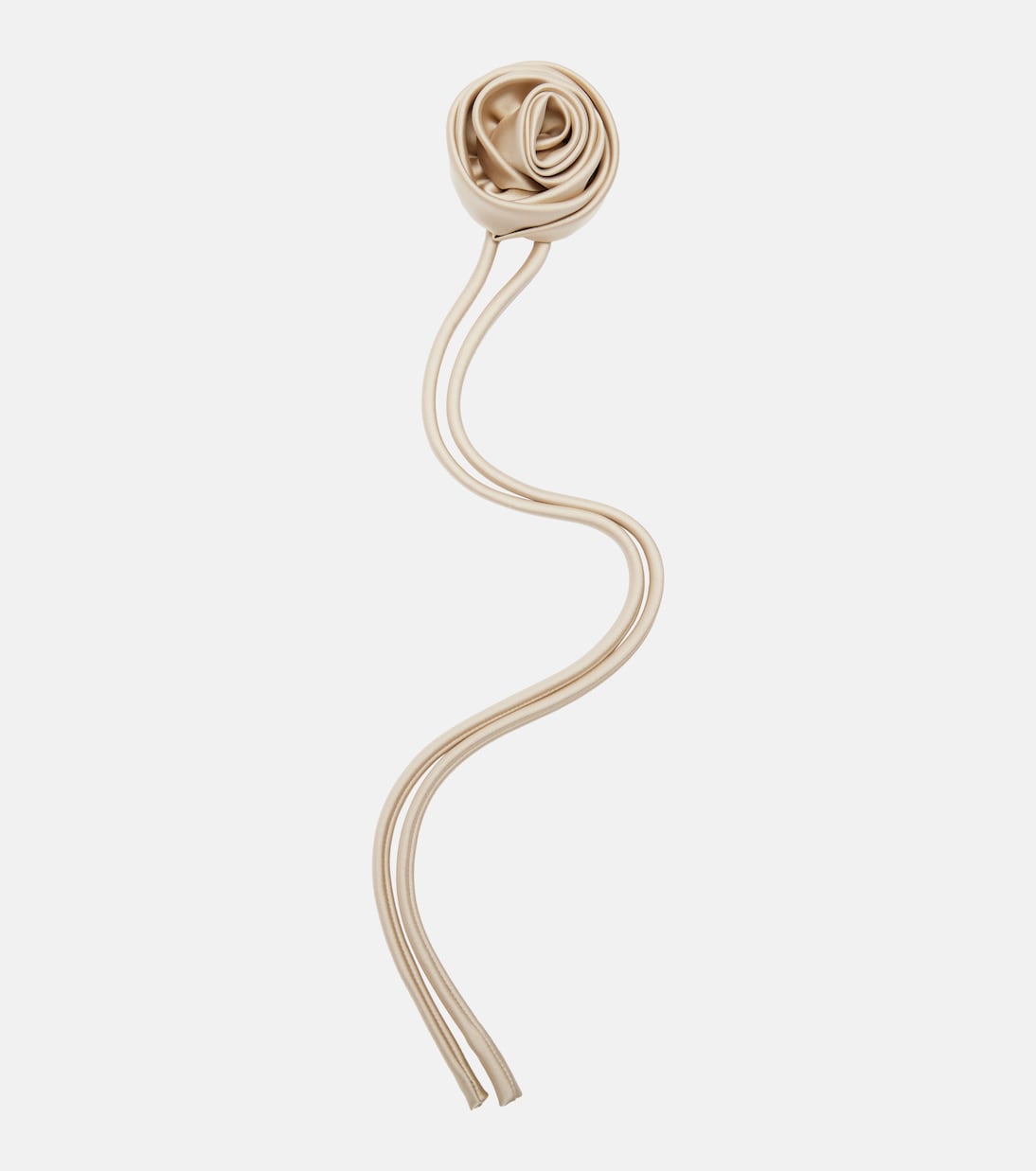 Moschea Floral-Appliqu&eacute; Satin Brooch in Beige - Max Mara