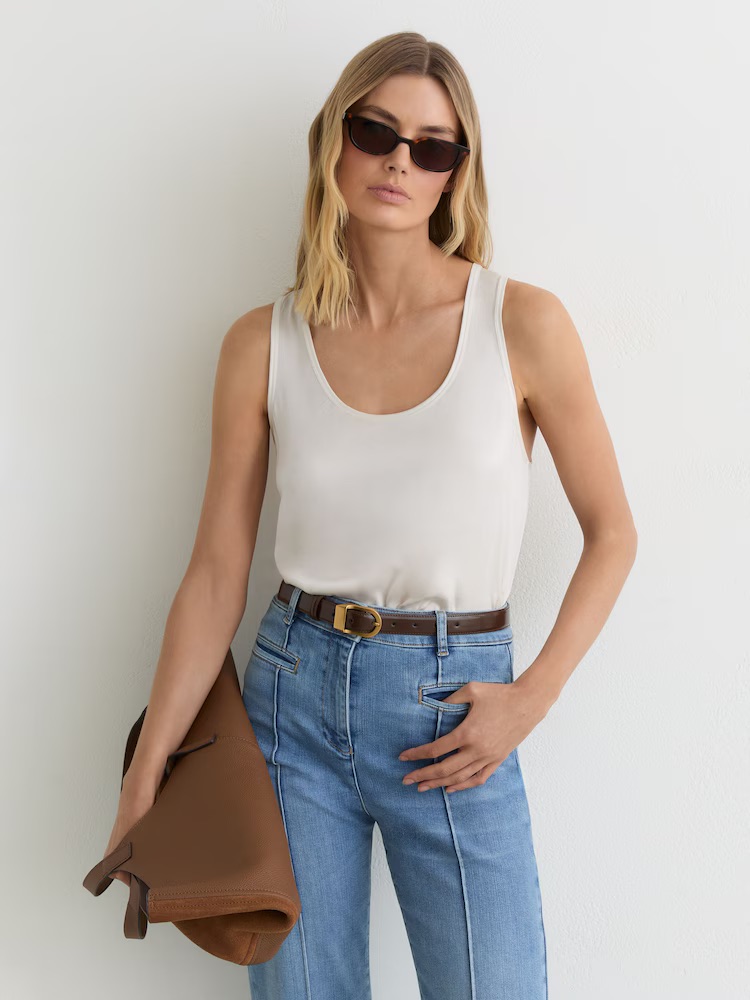 REISS, Ruby Silk-Front Cami Top