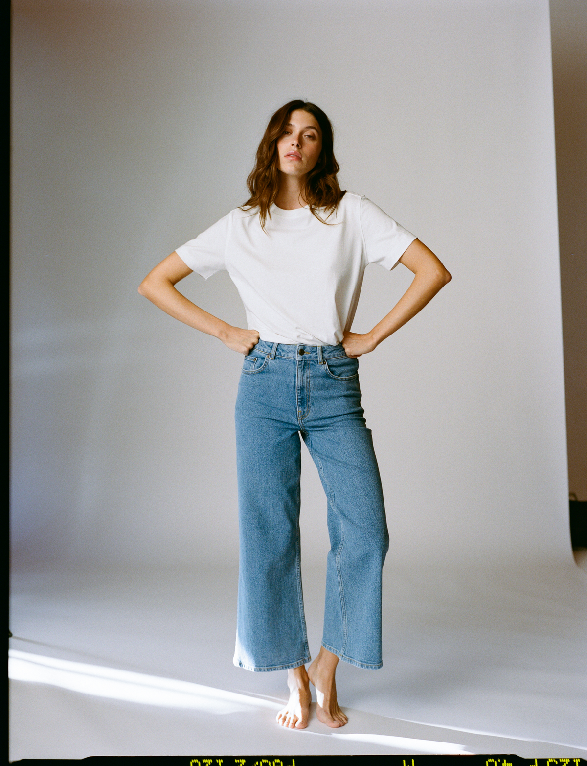 Stevie Jeans: Cropped Flare Leg - High Waist, Light Blue