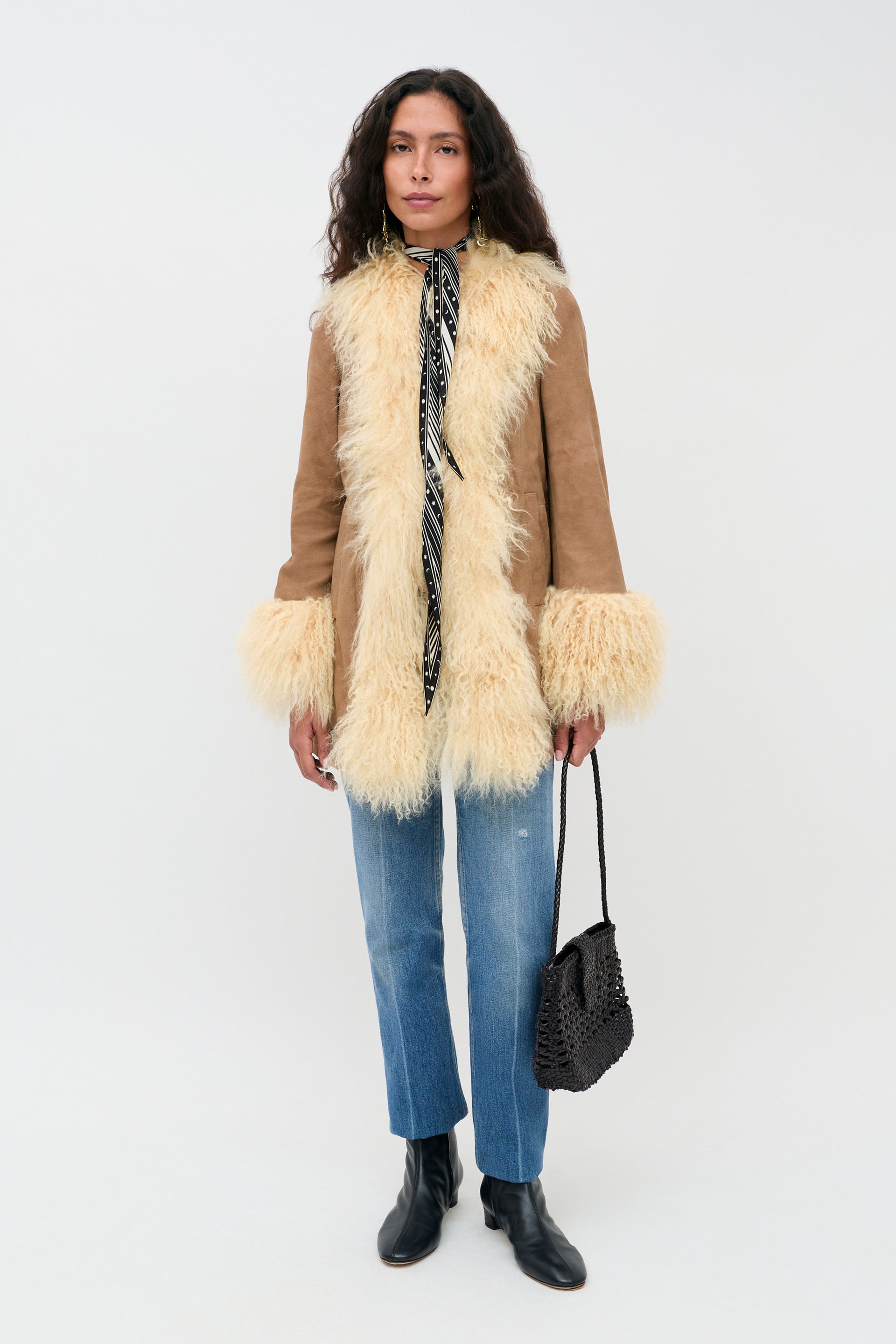 Nellie Suede Jacket in Brown Tan