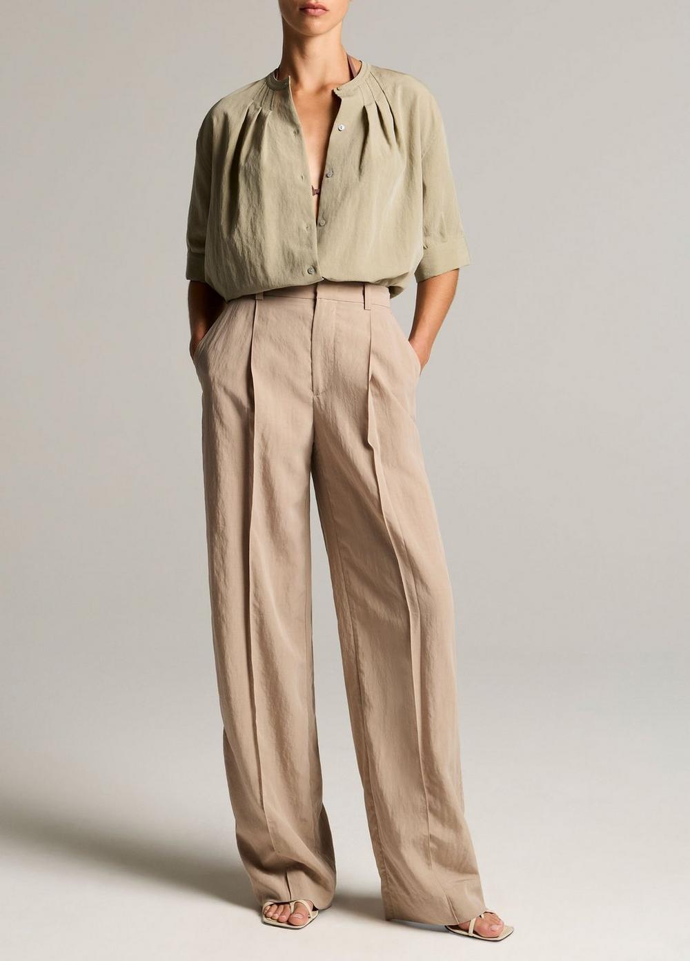 High-Rise Pleated Trouser
