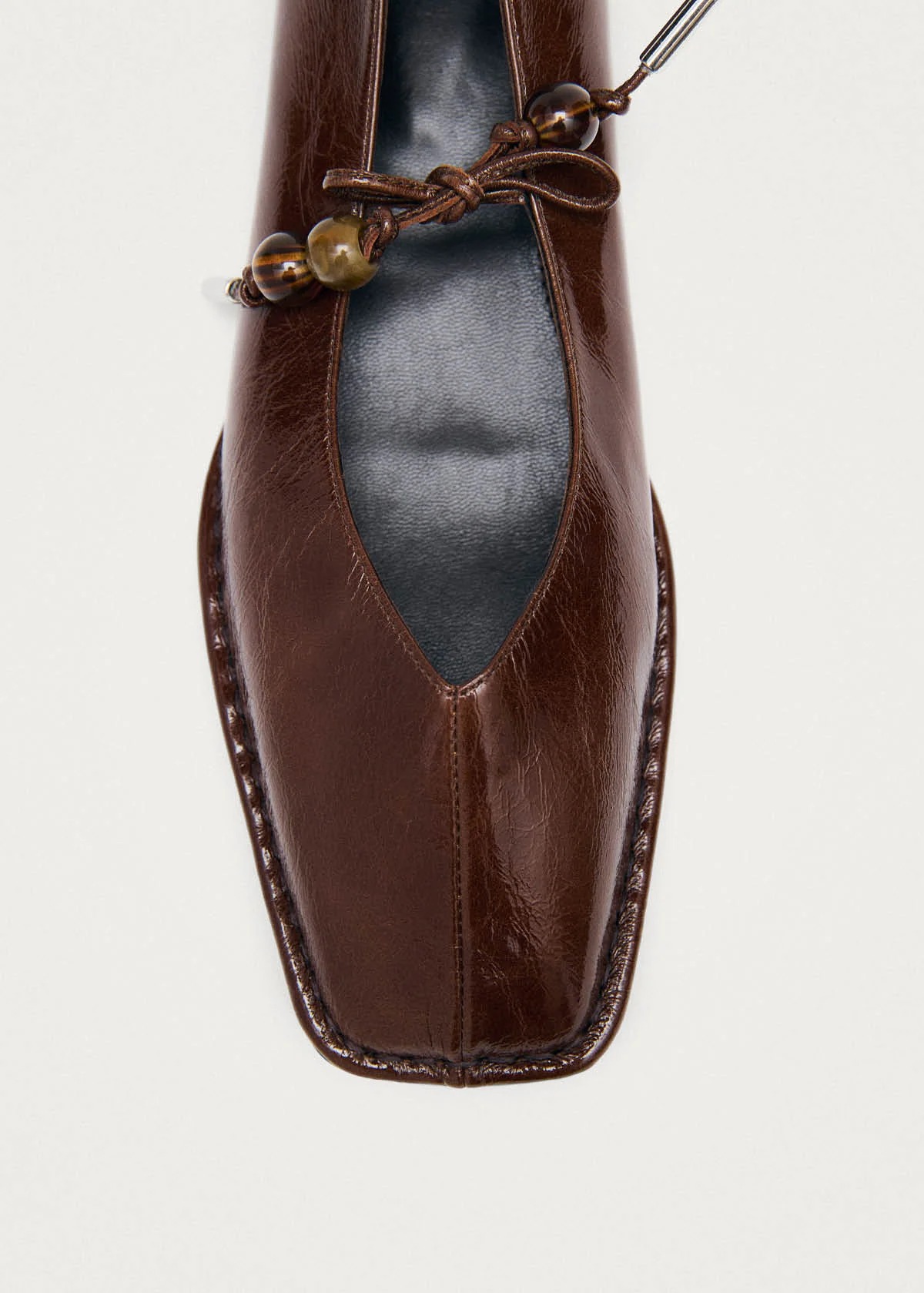 Alohas, Sway Beads Rift Brown Leather Ballet Flats
