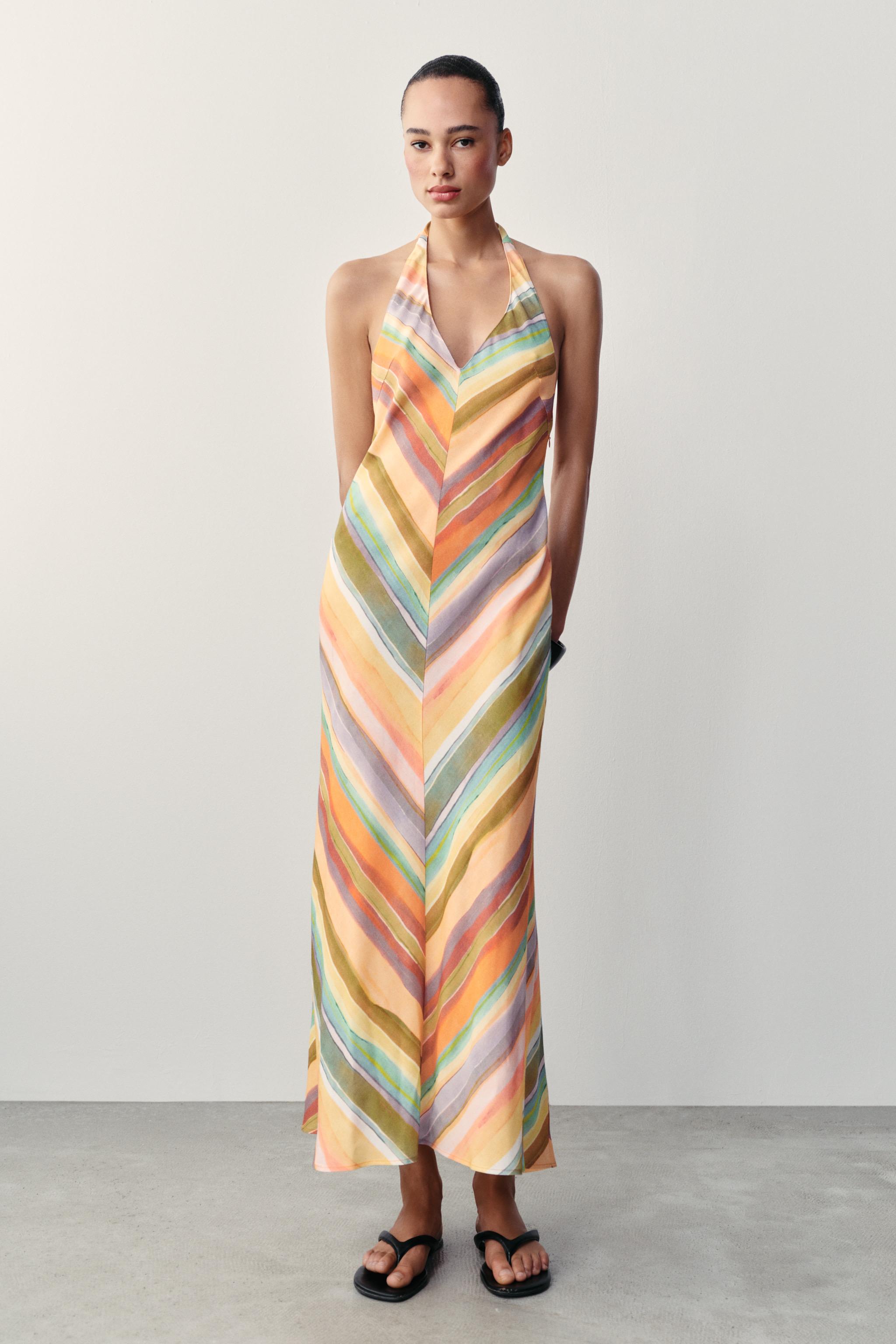 Striped Long Dress - Multicolored - Xs