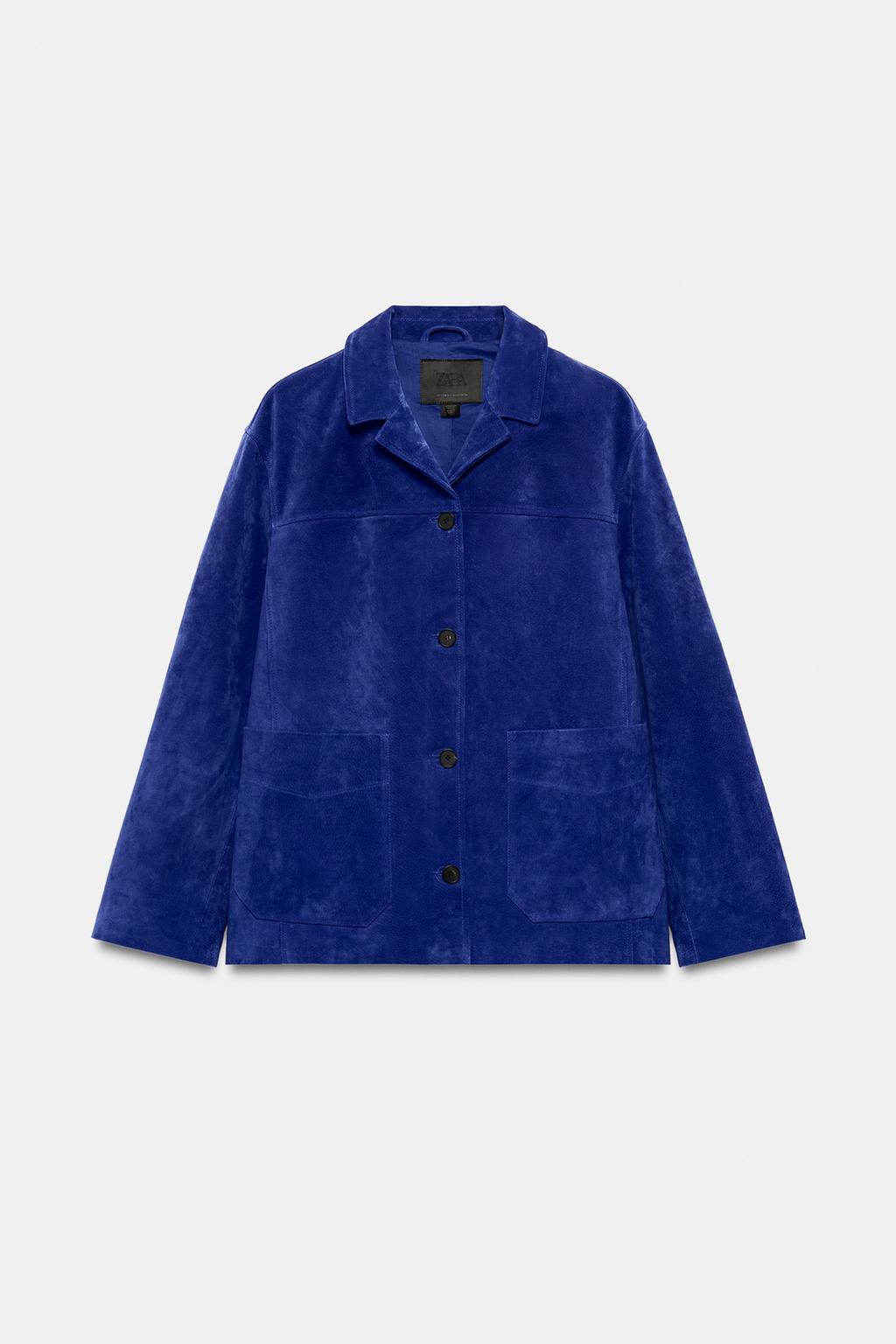 Zw Collection 100% Leather Jacket - Blue - Xs
