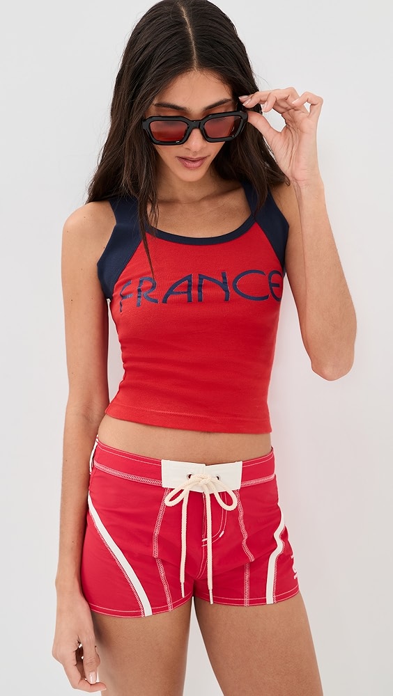 France Tank Top - Red/navy