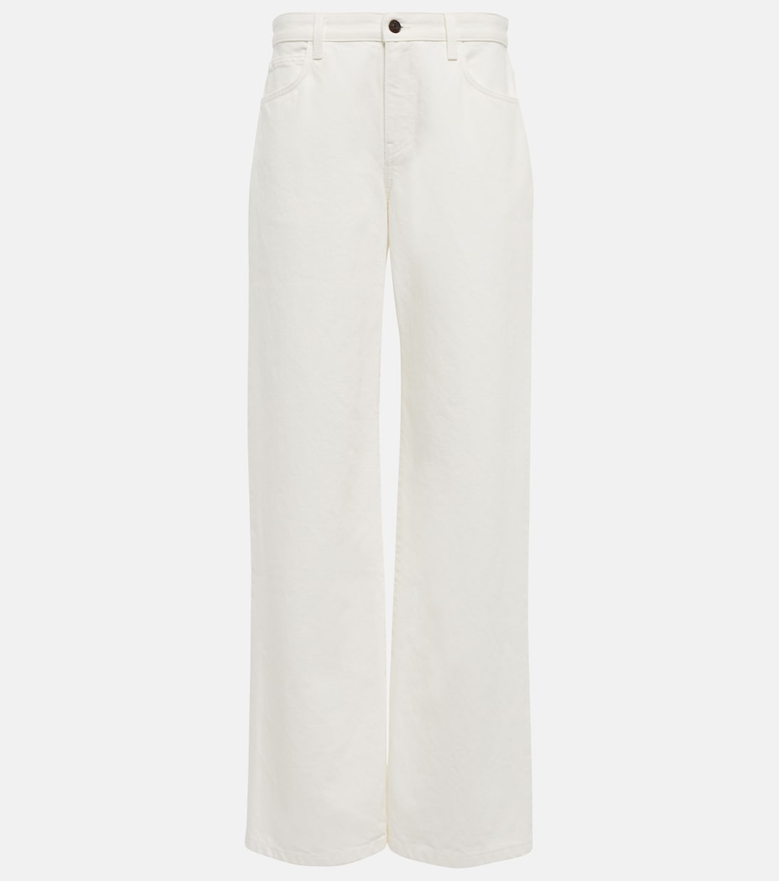 Eglitta Mid-Rise Wide-Leg Jeans in White - the Row