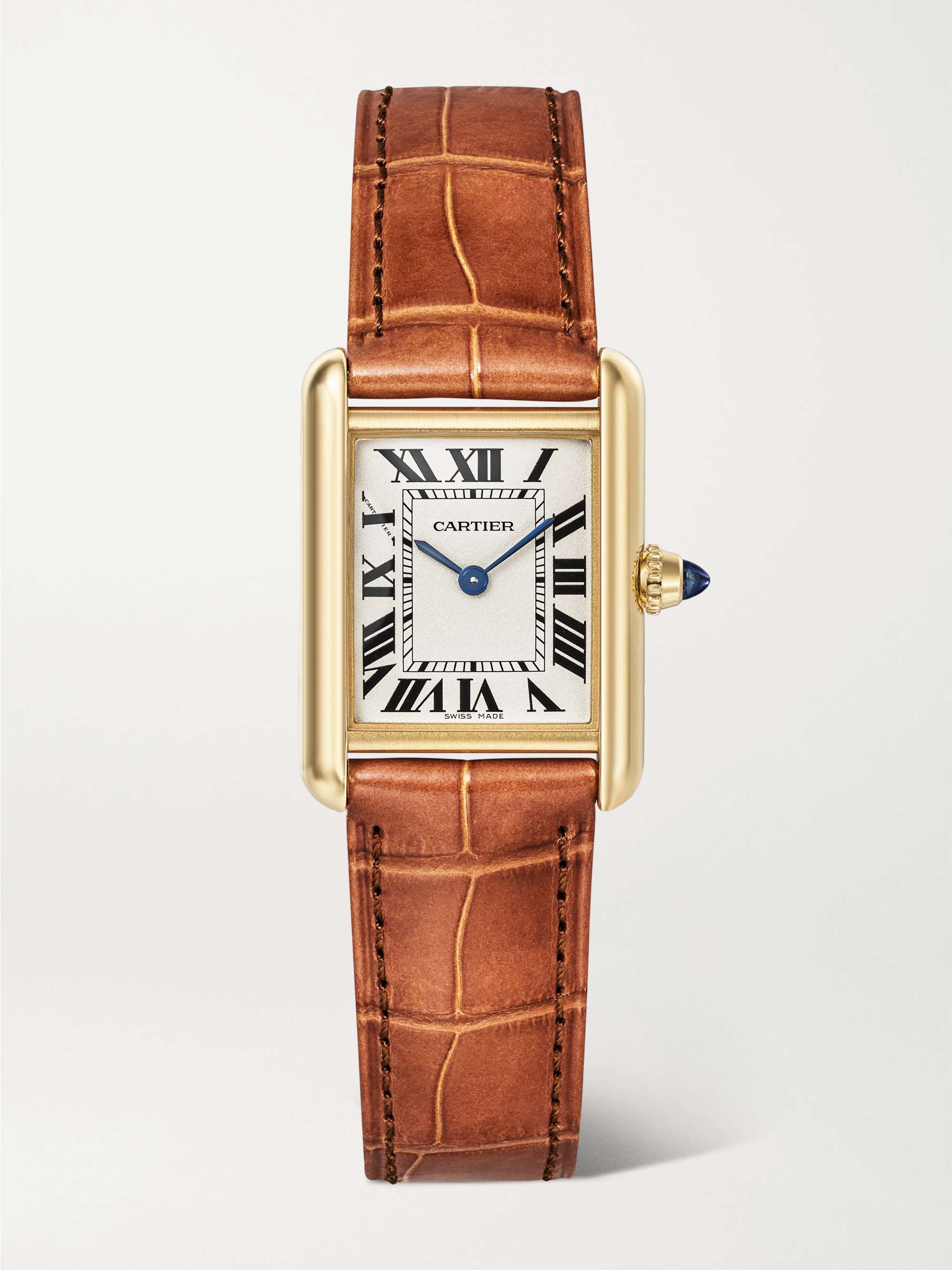 Tank Louis Cartier 22mm Small 18-Karat Gold and Alligator Watch