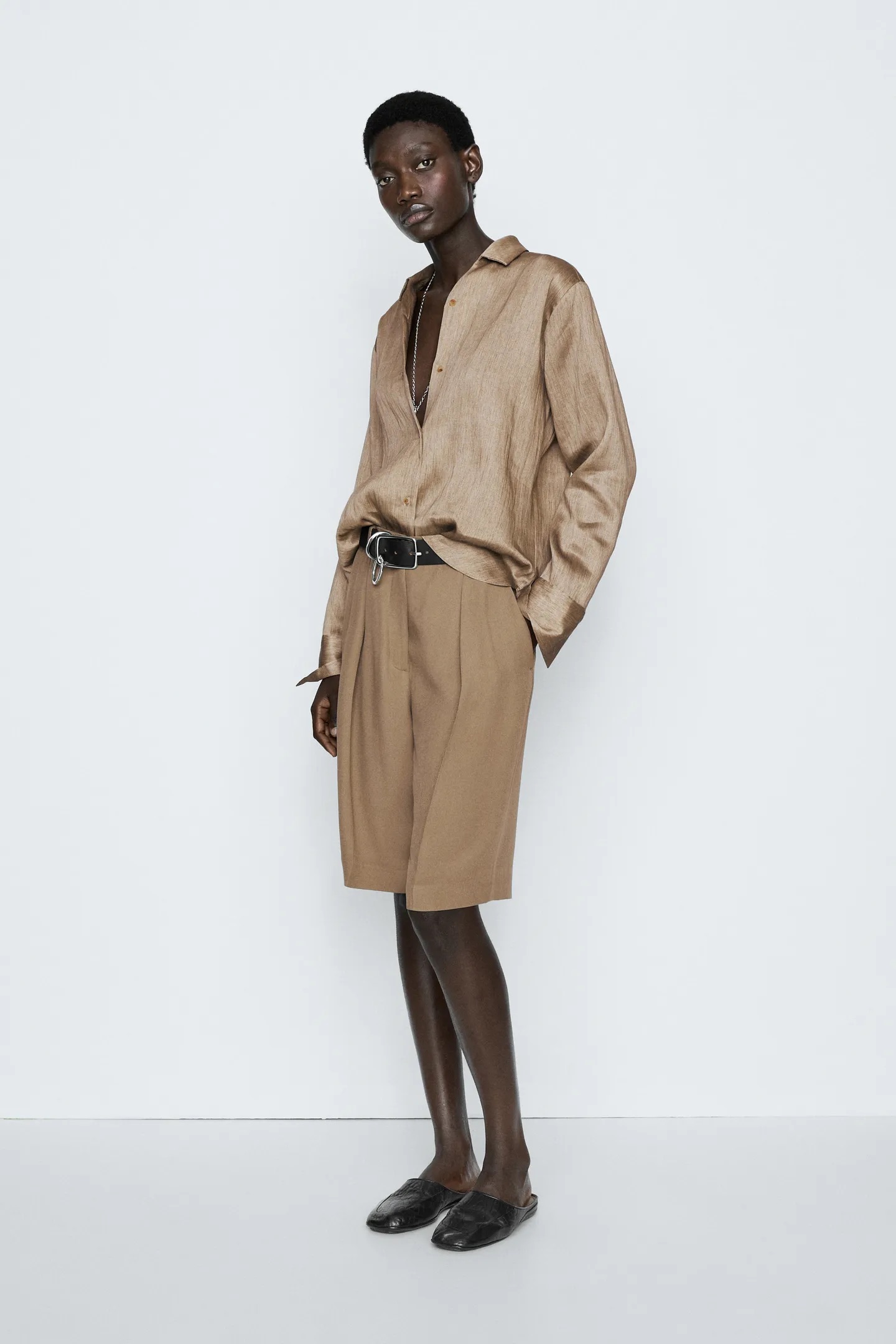 Massimo Dutti, Studio Satin Flowing Shirt