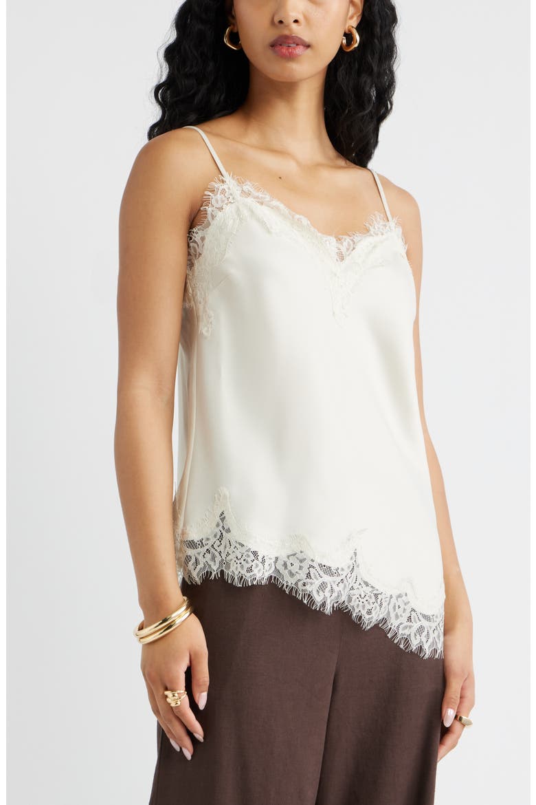 Lace Trim Satin Camisole