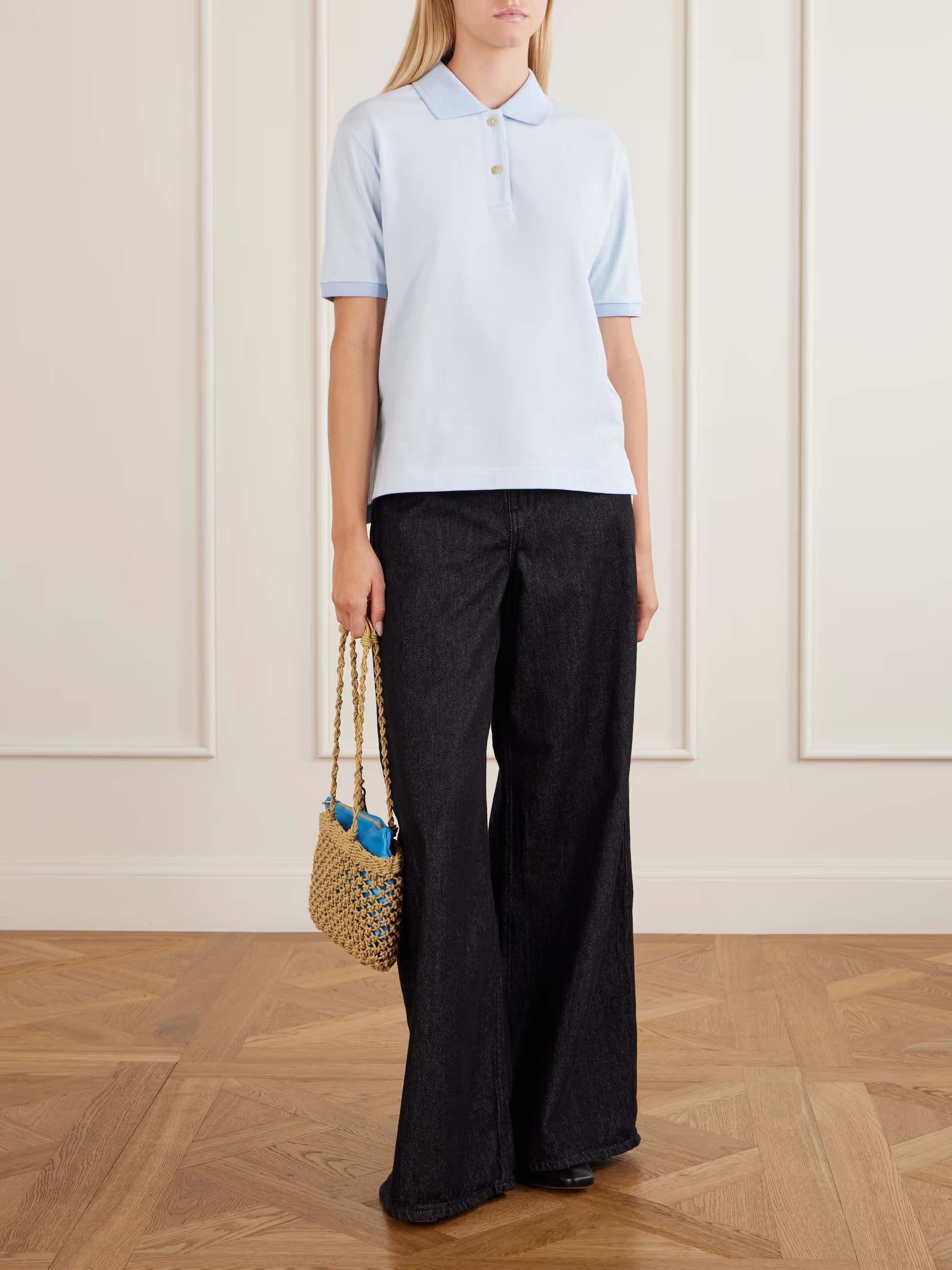 JIL SANDER, Logo-Embroidered Cotton-Piqu&eacute; Polo Shirt