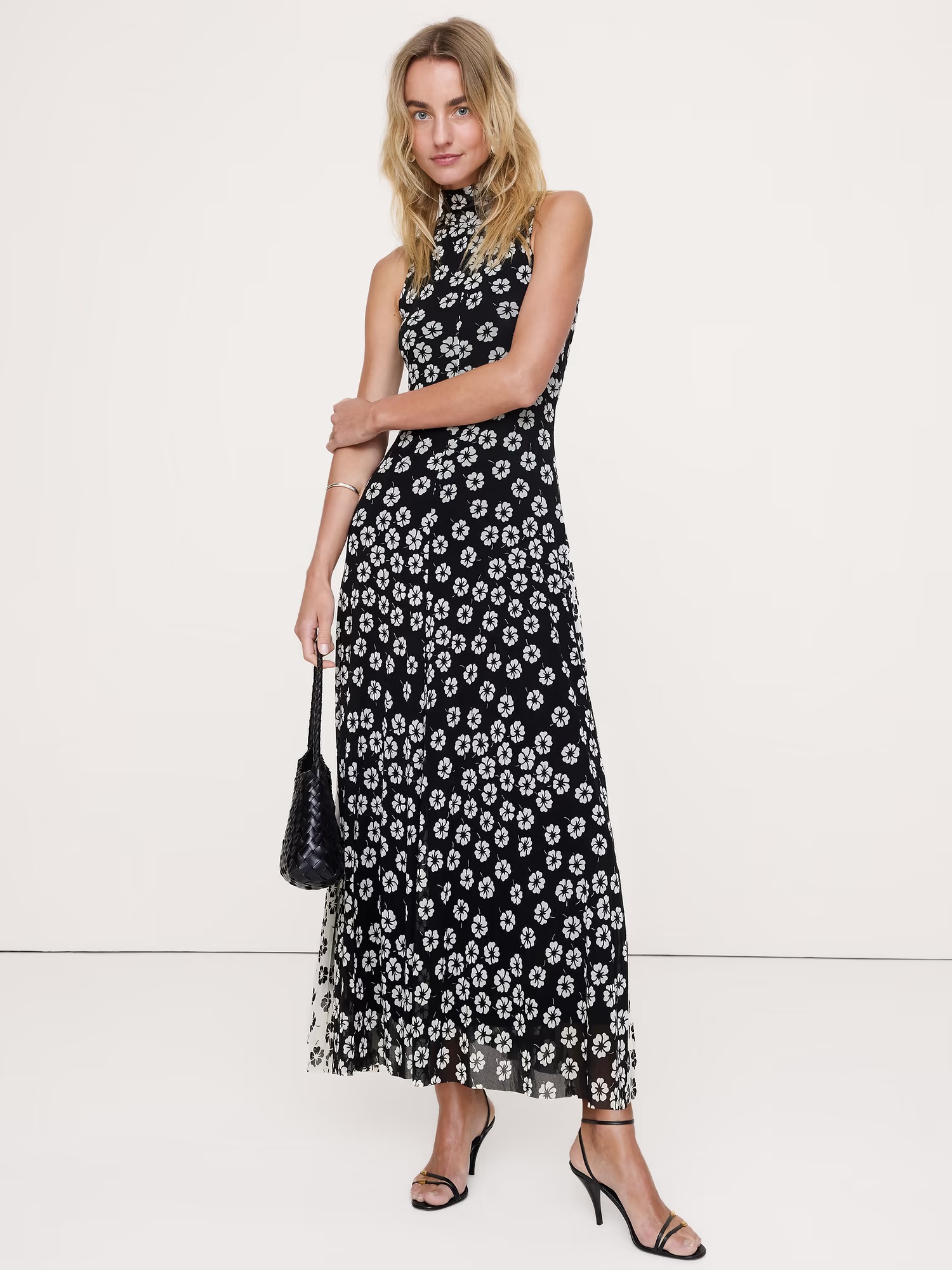 Banana Republic, Mesh Tie-Neck Maxi Dress