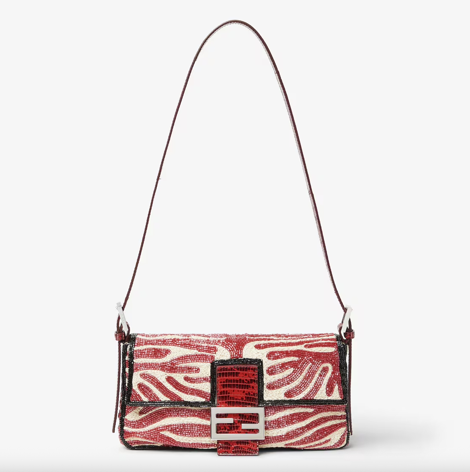 Fendi Baguette 26424 Raffia and Bead Re Edition Bag